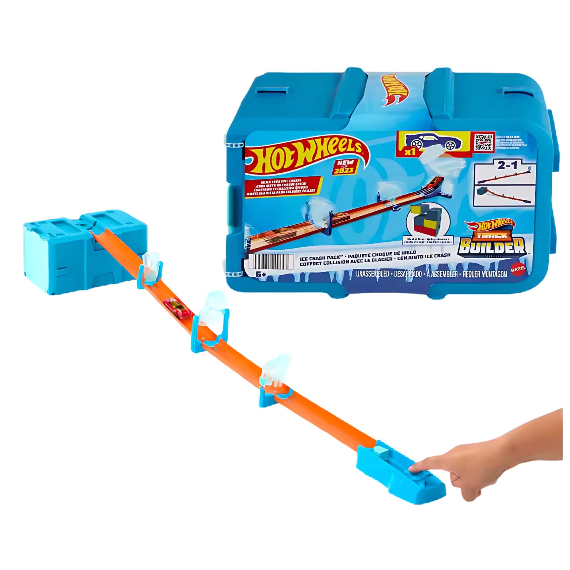 Hot Wheels Track Builder Pista de Brinquedo Caixa Pequena de Acrobacias Temática de Gelo - 103390