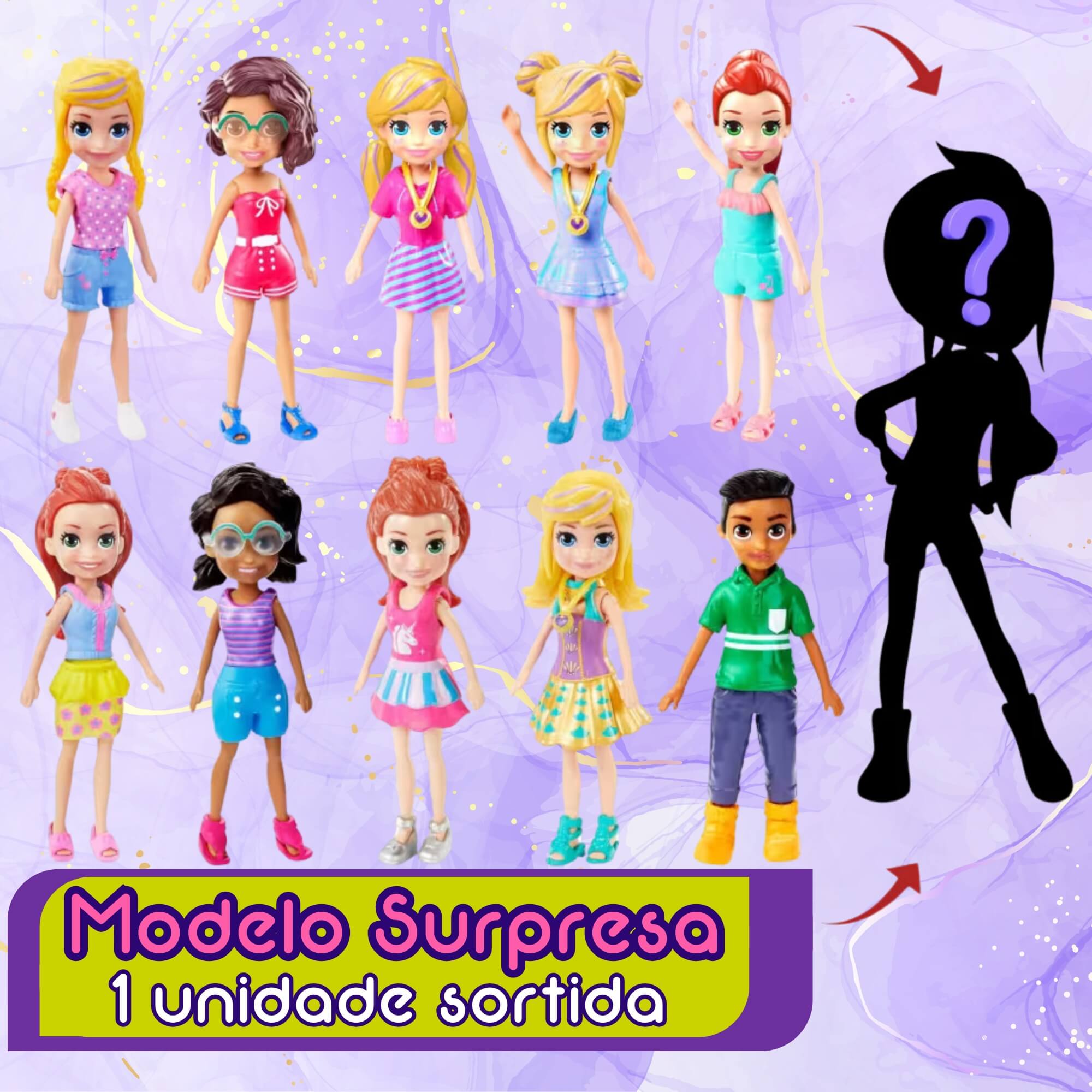 Polly Pocket Boneca Básica Surpresa 1 Unidade Sortida Mattel FWY19 - 076665