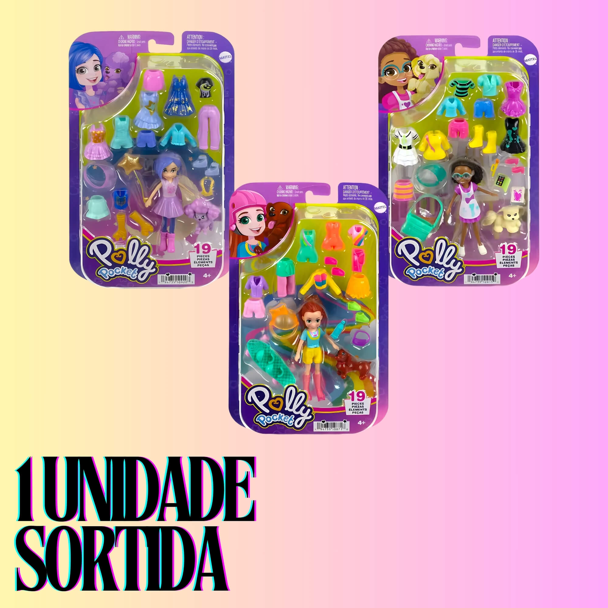 Polly Pocket Conjunto de Moda Médio 1 Unidade Sortida HKV88 Mattel - 103356