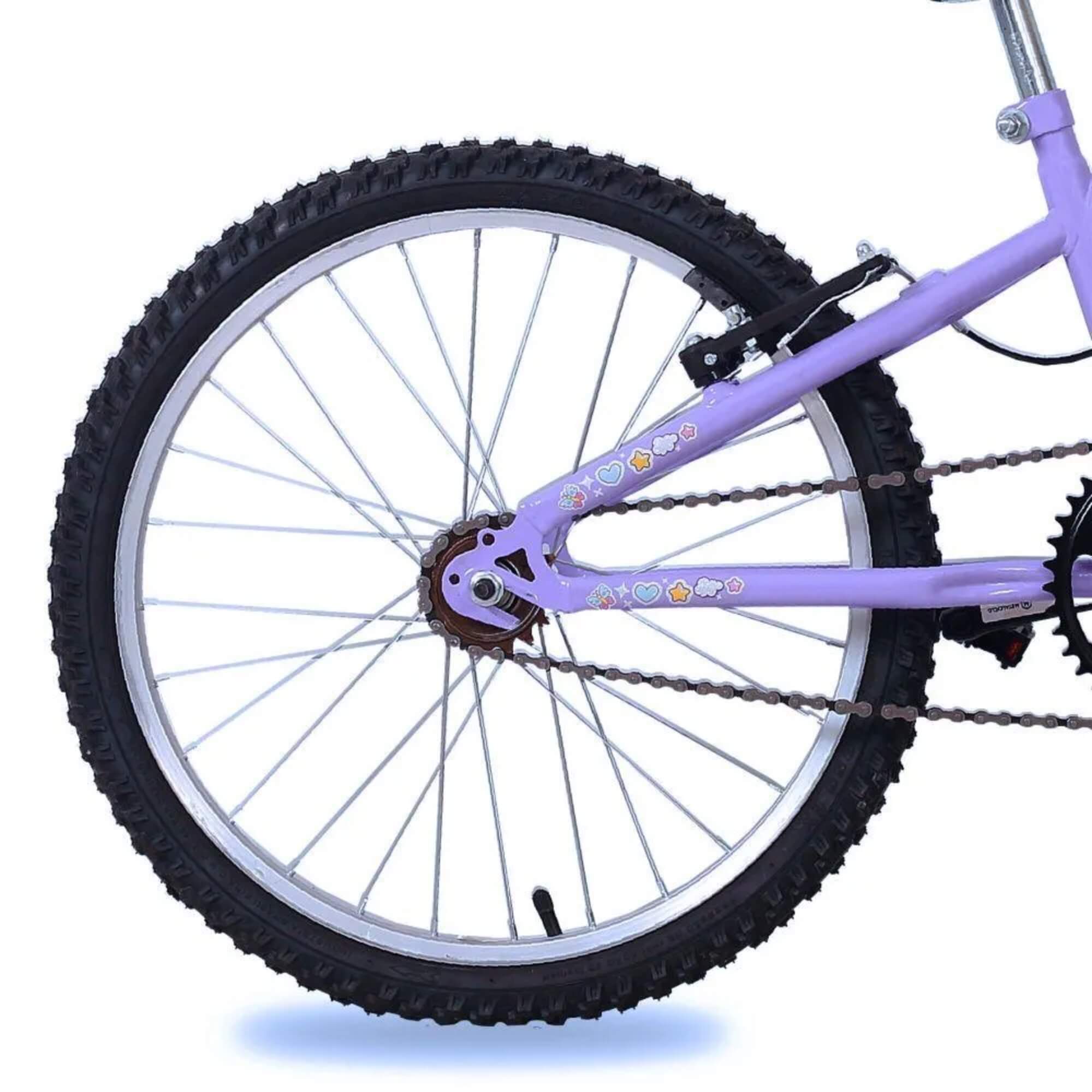 Bicicleta Infantil Aro 20 Sweet Girl C23 com Cesta V-Brake Lilás Mormaii - 2010201040701-056
