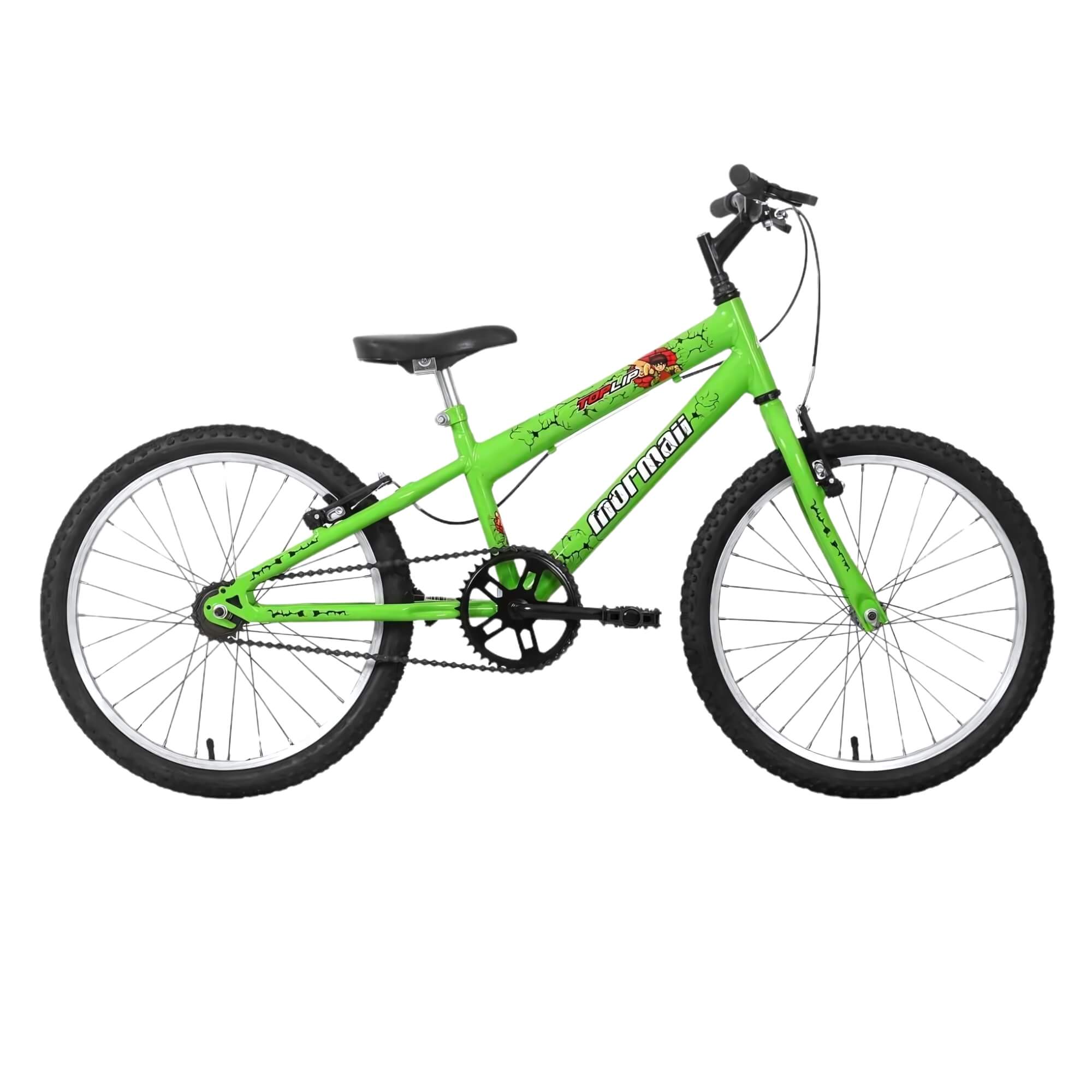 Bicicleta Infantil Aro 20 Top Lip C23 V-Brake Verde Kawasaki Mormaii - 2010201050601-062
