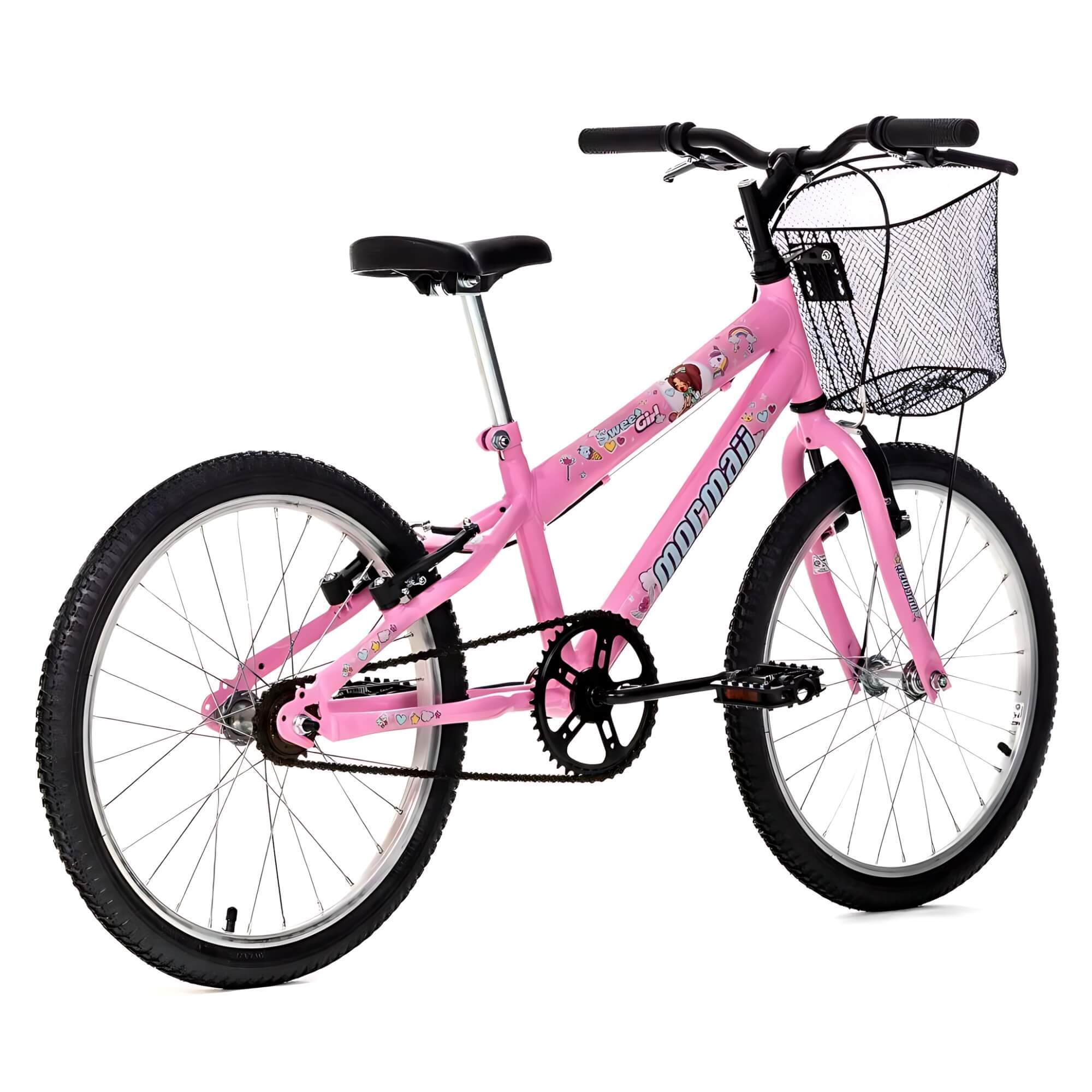 Bicicleta Aro 20 Sweet Girl MTB 1V com Cesta C23 Rosa Mormaii - 2010201040701-057