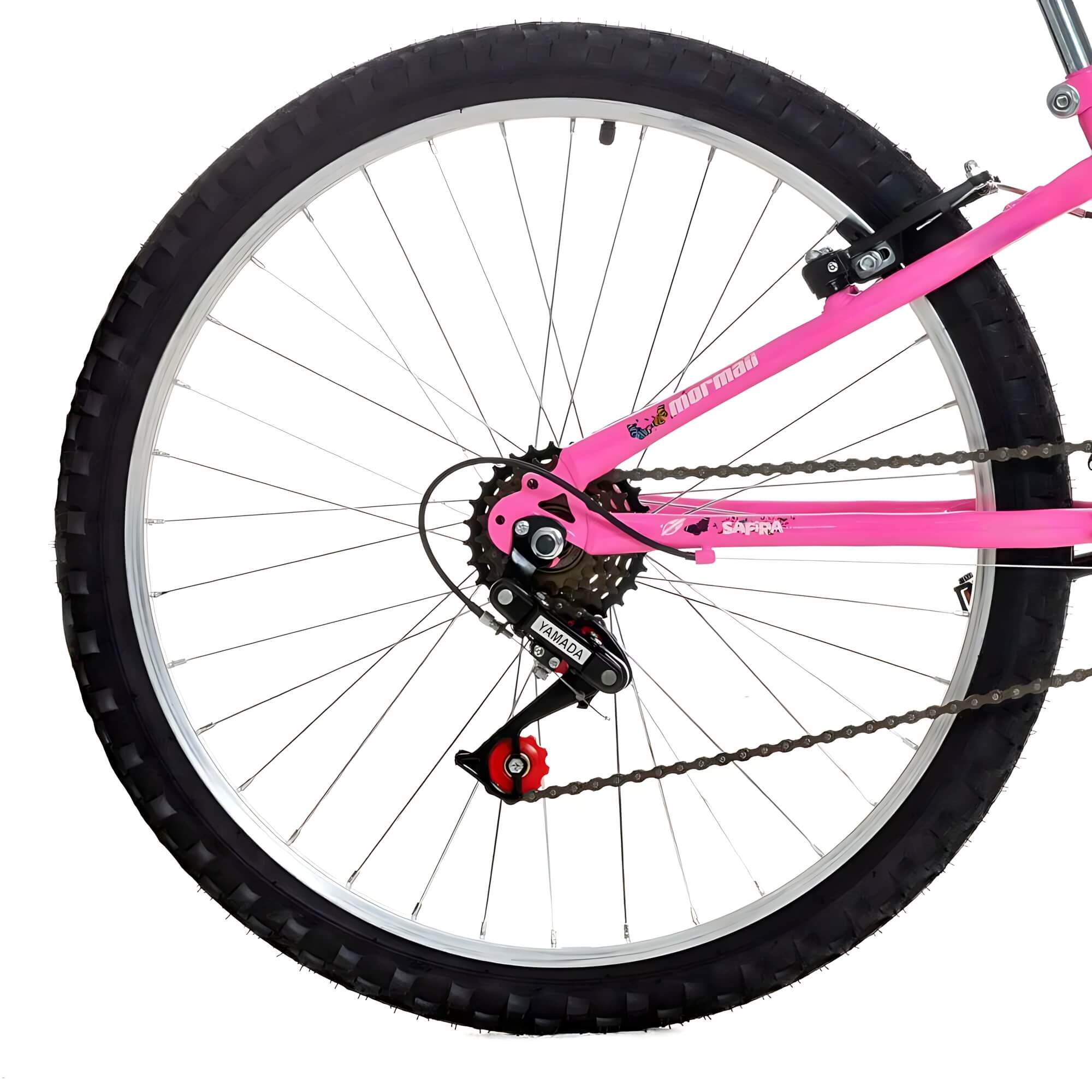 Bicicleta Aro 24 Safira MTB V-Brake 18V Rosa Chicle Mormaii - 2020301271301-069