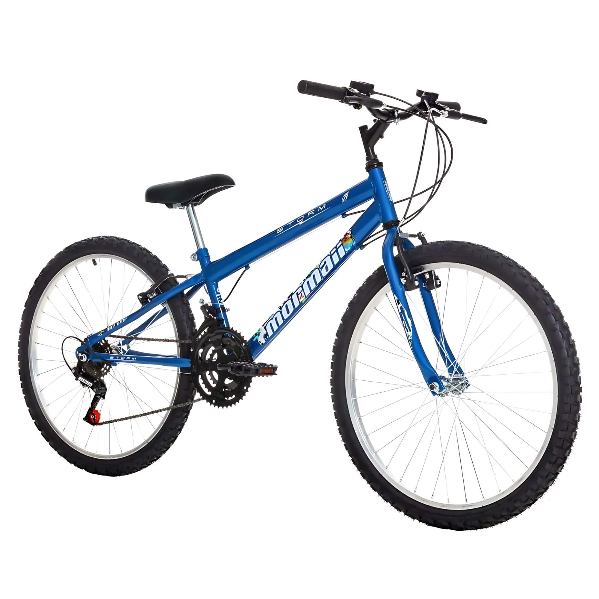 Bicicleta Aro 24 Storm MTB V-Brake 18V Azul Alanya Mormaii - 2020301281401-068
