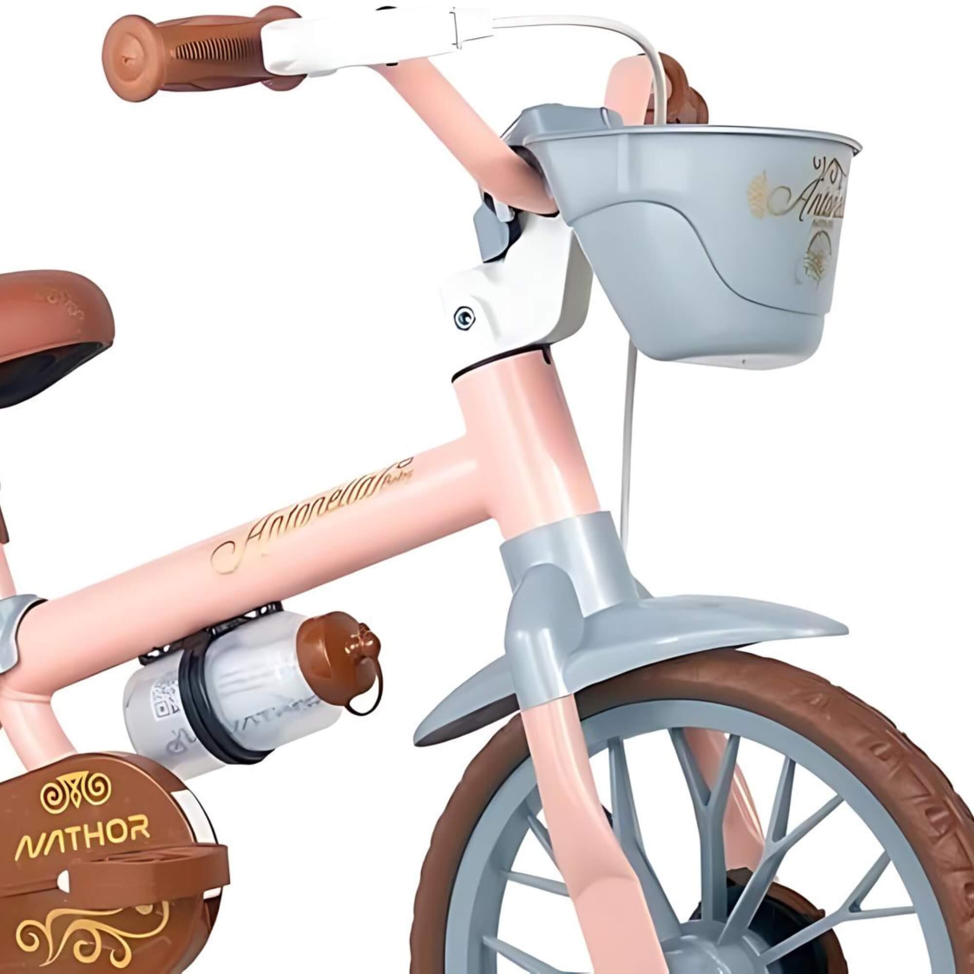 Bicicleta Infantil Aro 12 com Rodinha Cestinha Antonella Baby Cor Rosa - 100010160051