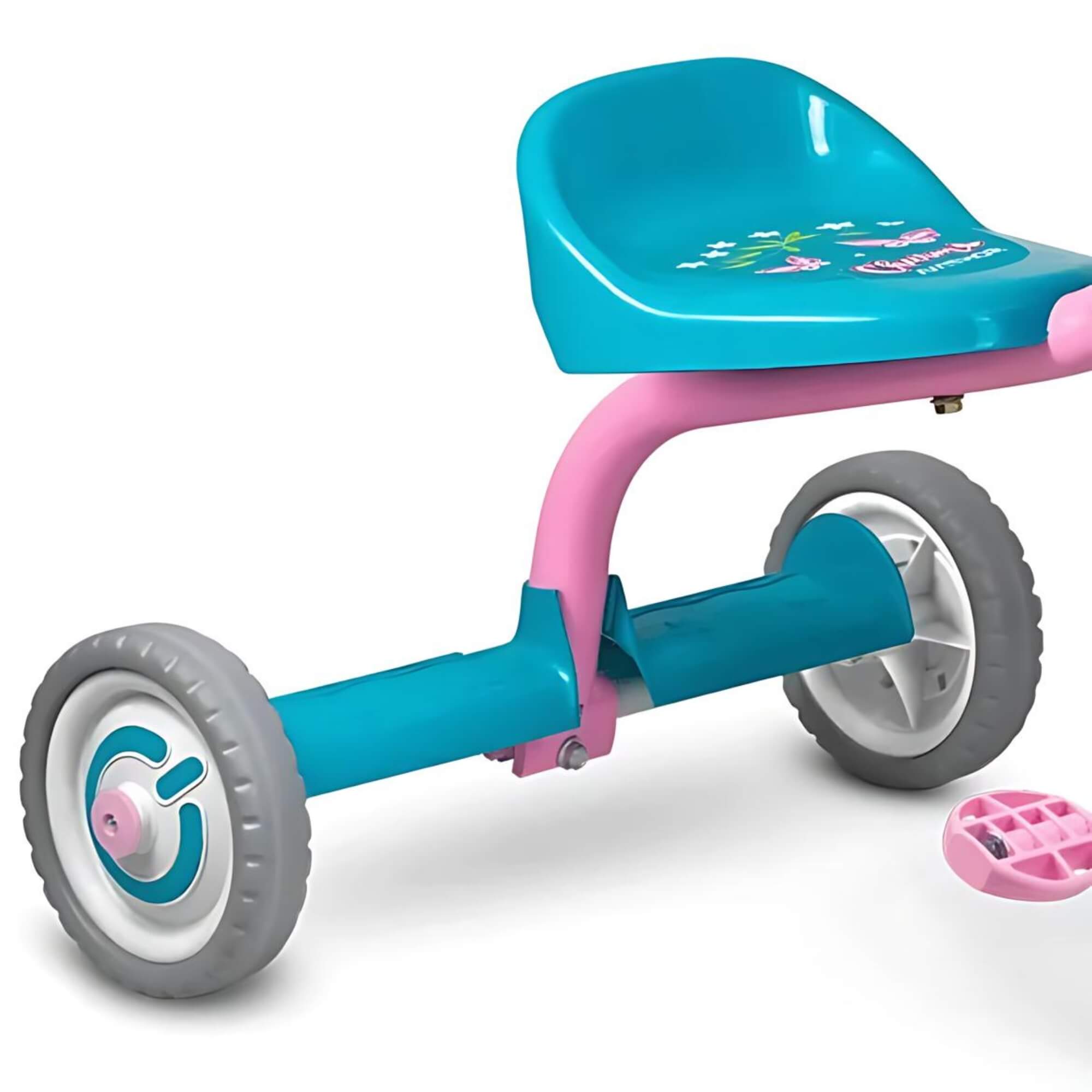 Triciclo Infantil com Cestinha Buzina Cor Azul e Rosa Charm Nathor - 100510160009