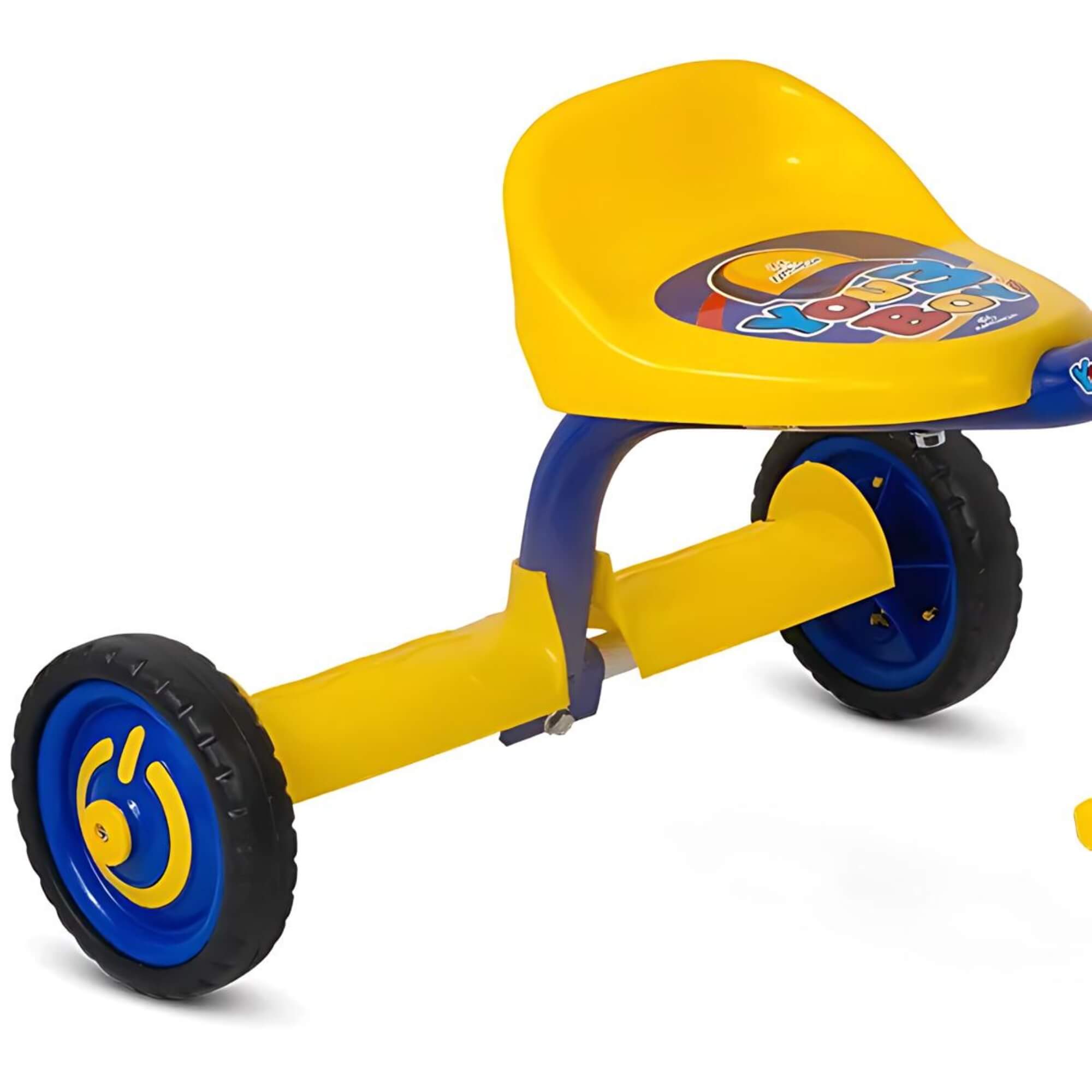 Triciclo Infantil com Cestinha Buzina Fon-fon Azul e Amarelo You 3 Boy Nathor - 100510160015
