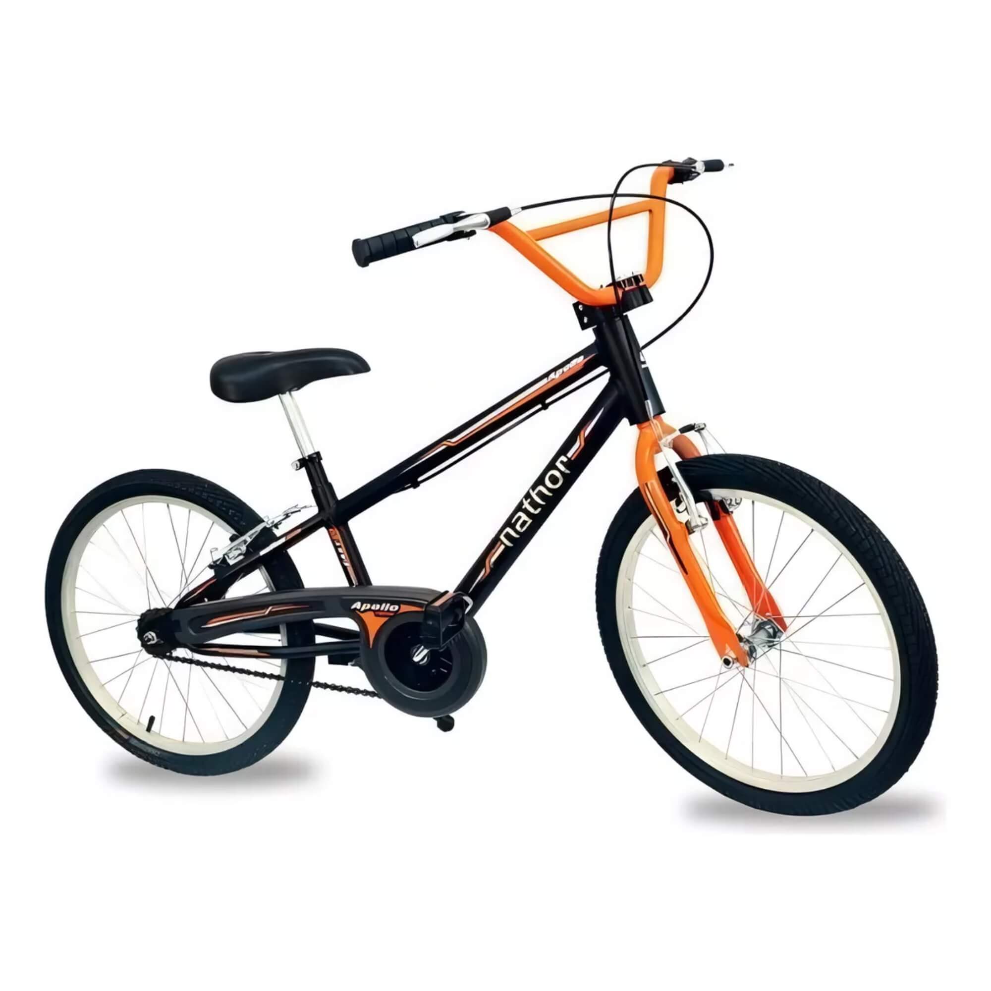 Bicicleta Infantil Apollo Aro 20" cor Preto e Laranja Nathor - 101200160003