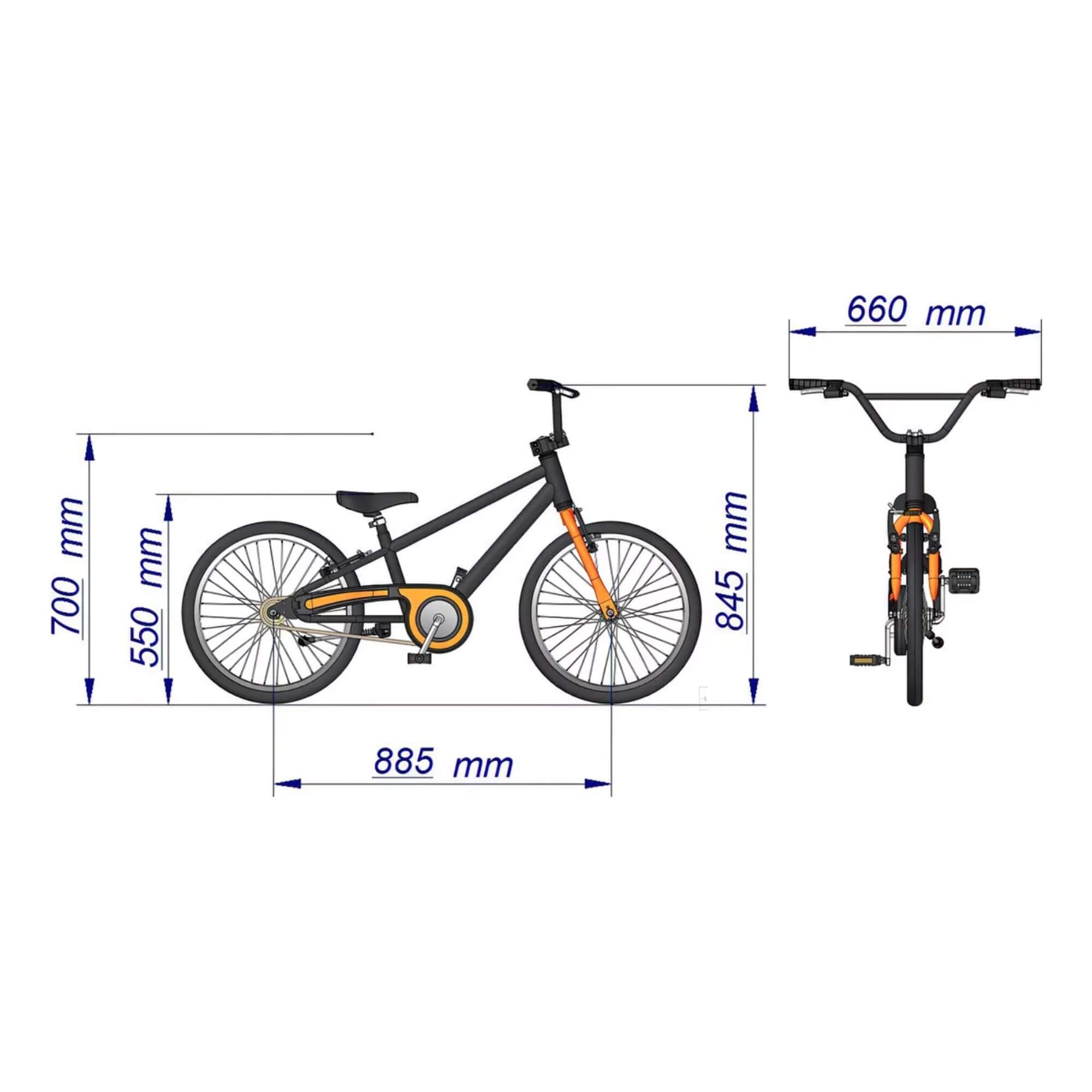 Bicicleta Infantil Apollo Aro 20" cor Preto e Laranja Nathor - 101200160003