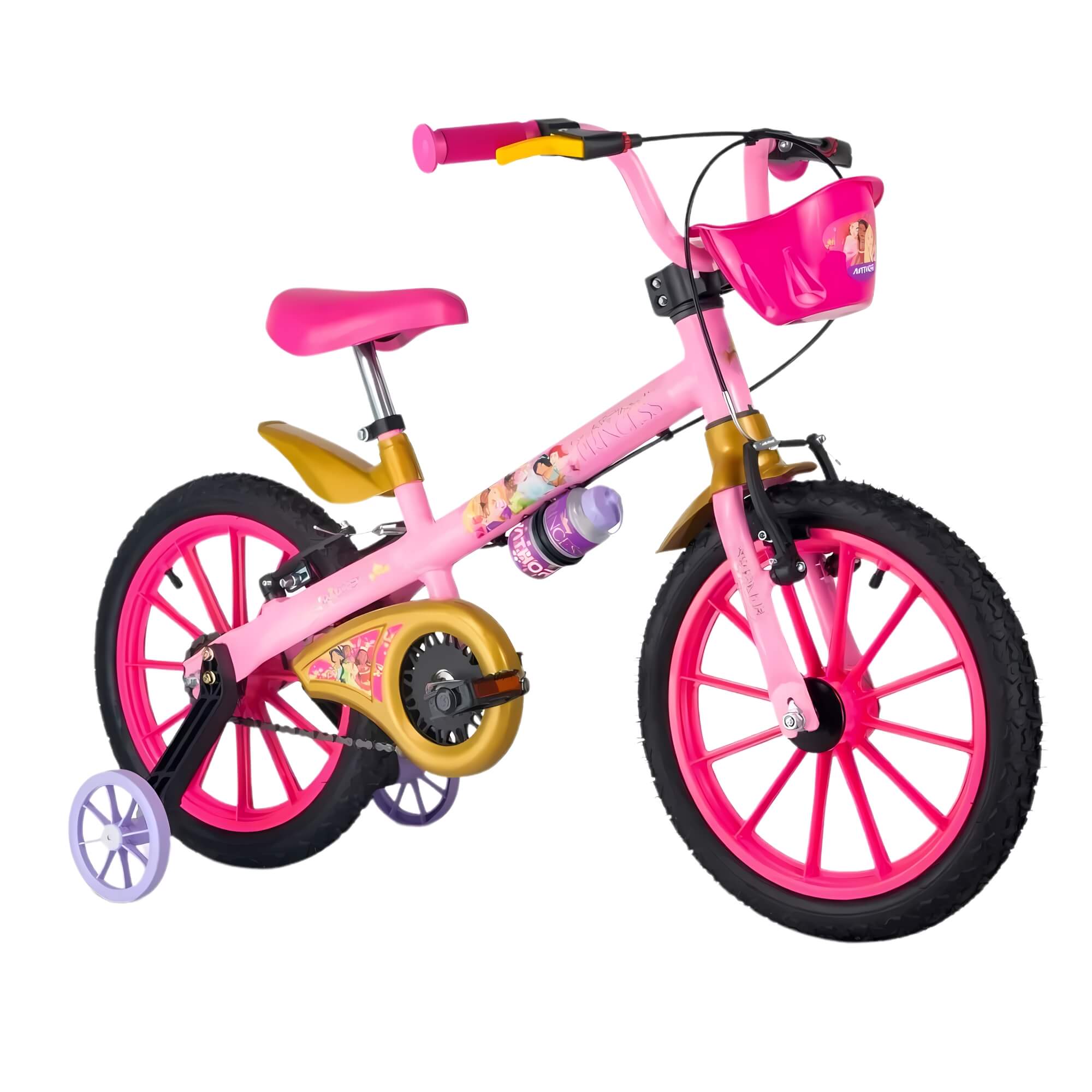 Bicicleta Infantil Aro 16" com Rodinhas Princesas Disney Nathor - 101250160000