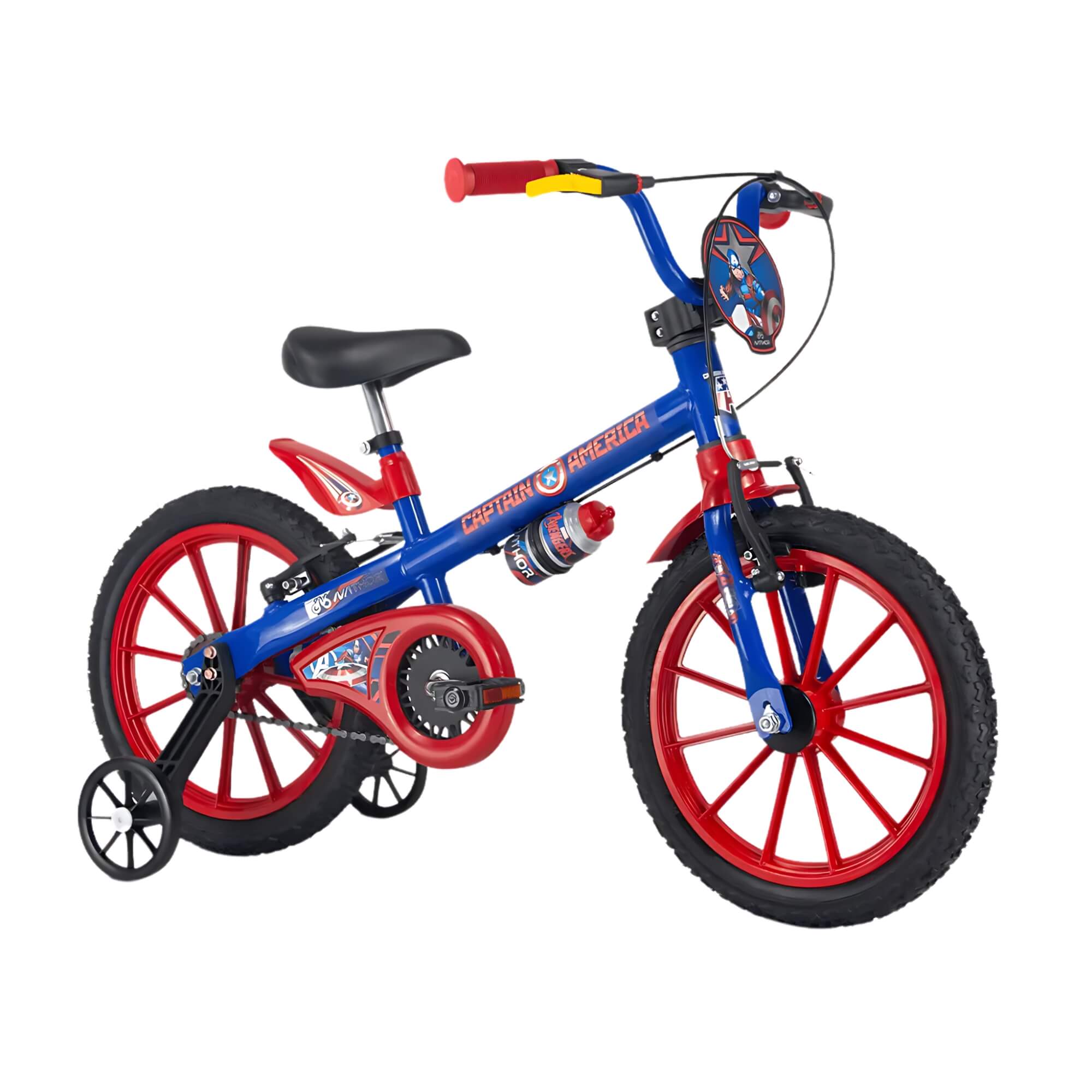 Bicicleta Infantil Aro 16" com Rodinhas Capitão América Nathor - 101250160001