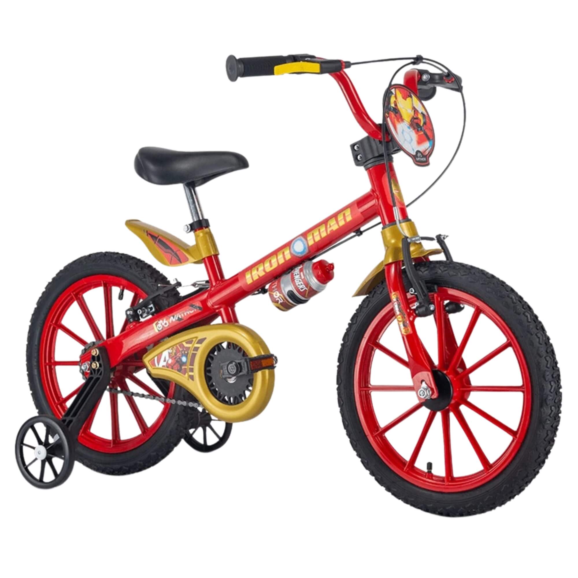 Bicicleta Infantil Aro 16" com Rodinhas Homem de Ferro Nathor - 101250160002