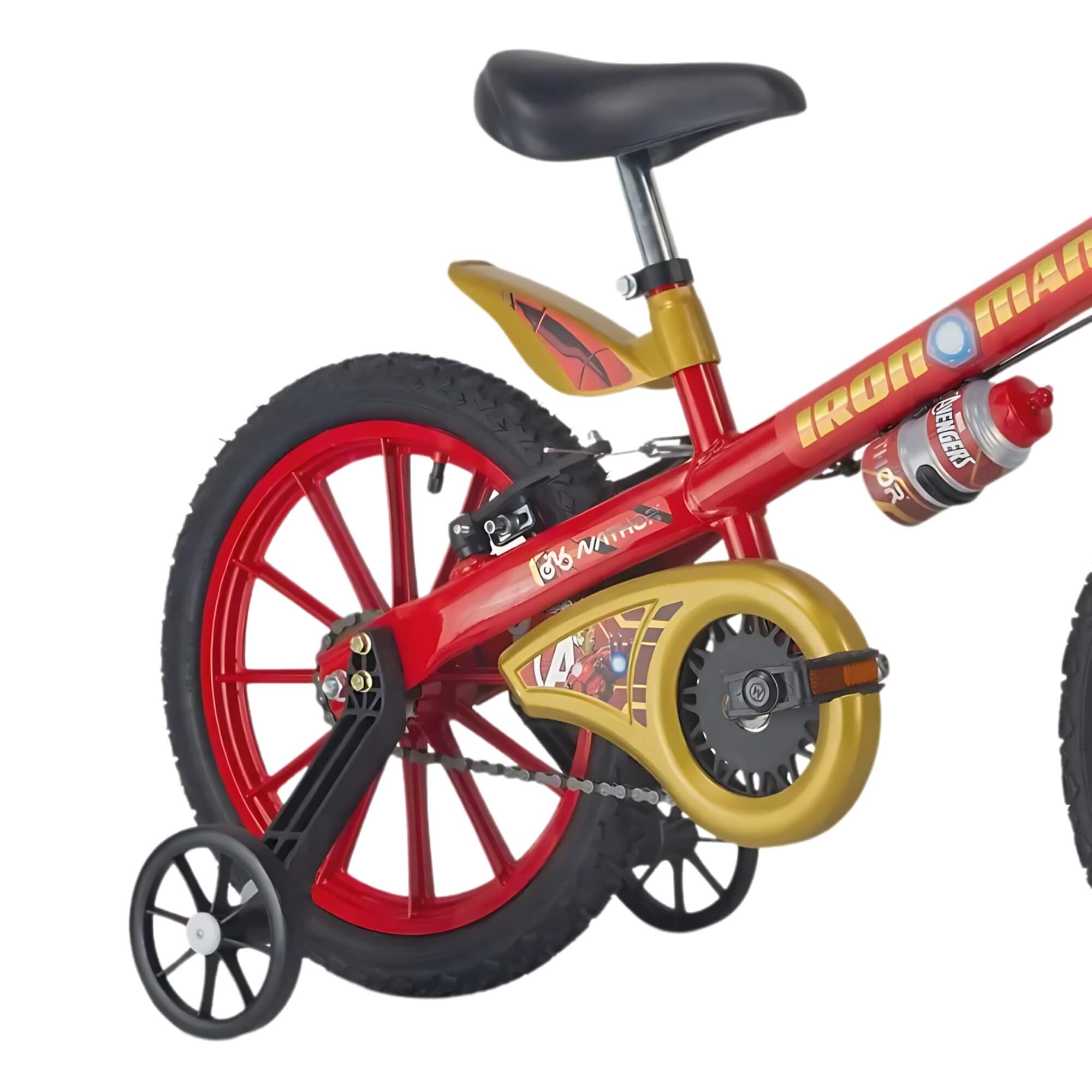 Bicicleta Infantil Aro 16" com Rodinhas Homem de Ferro Nathor - 101250160002