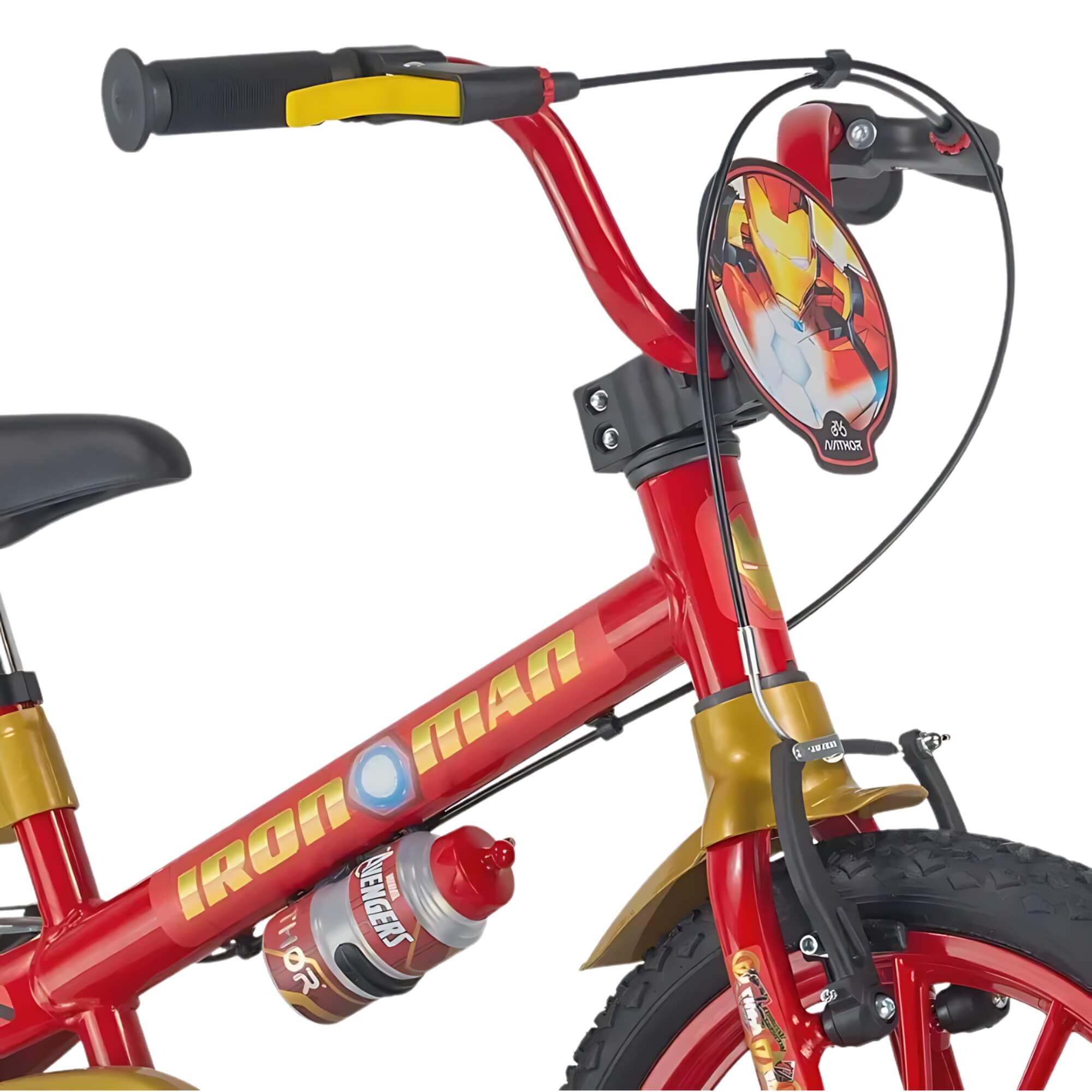 Bicicleta Infantil Aro 16" com Rodinhas Homem de Ferro Nathor - 101250160002