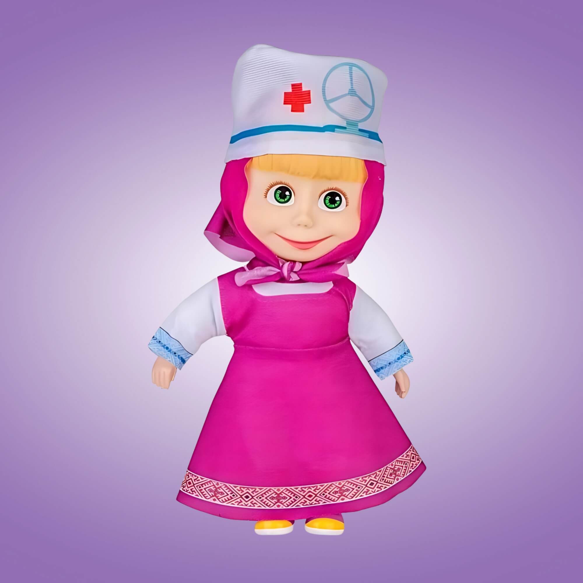 Brinquedo Infantil Boneca Masha Enfermeira com Acessórios Masha e o Urso - Cotiplas - 2570