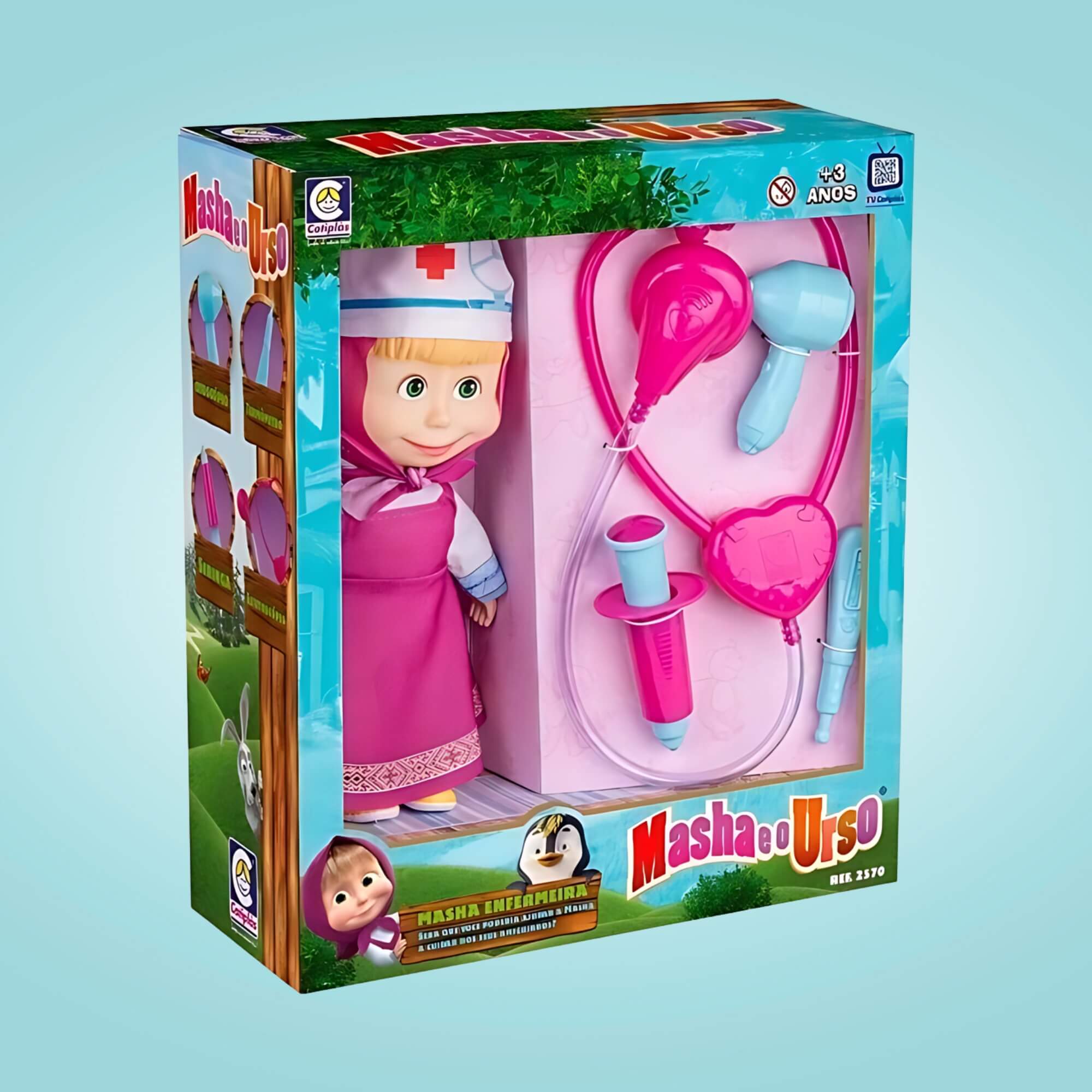 Brinquedo Infantil Boneca Masha Enfermeira com Acessórios Masha e o Urso - Cotiplas - 2570