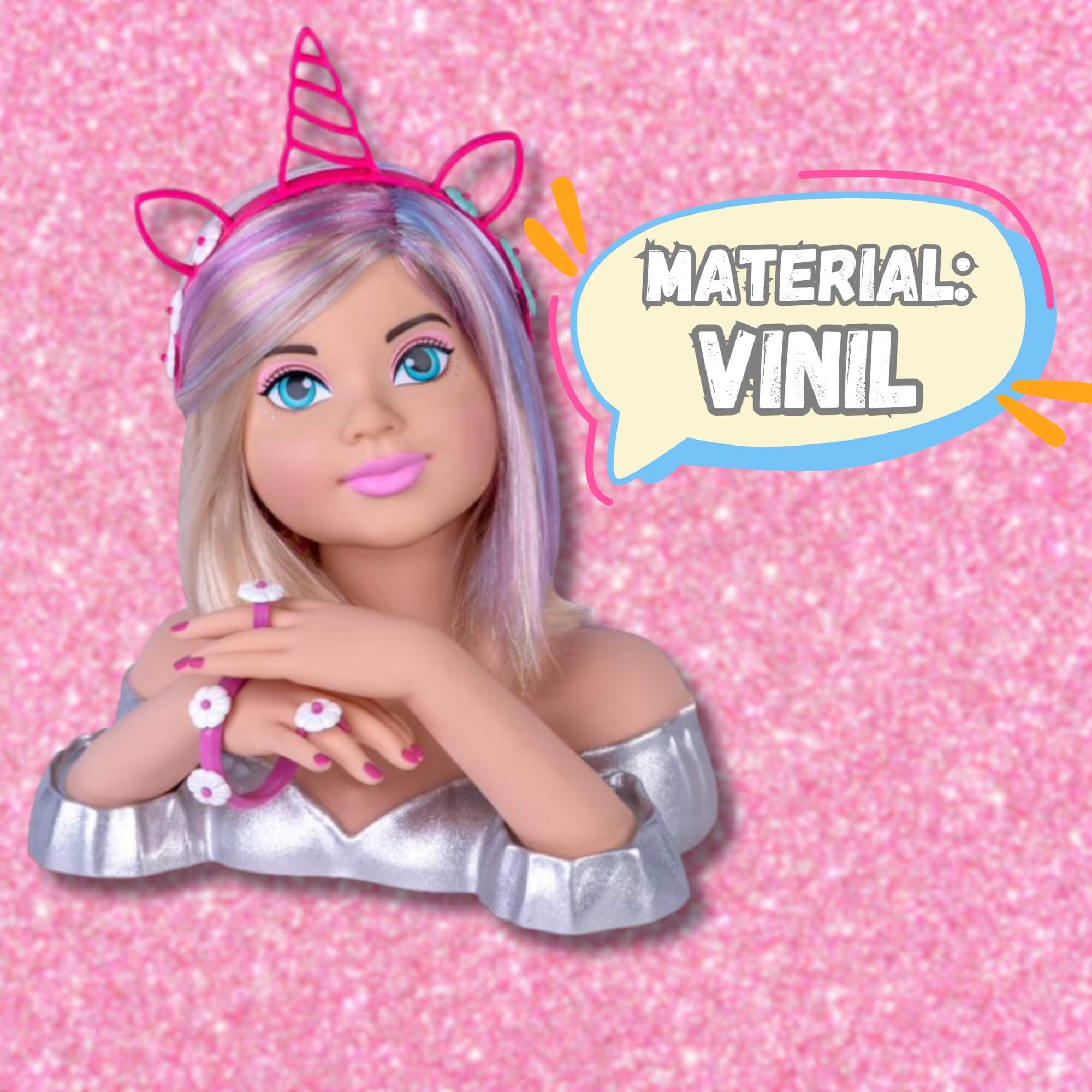 Boneca Infantil Busto Charmosa Rainbow Loira Cotiplás - 2578
