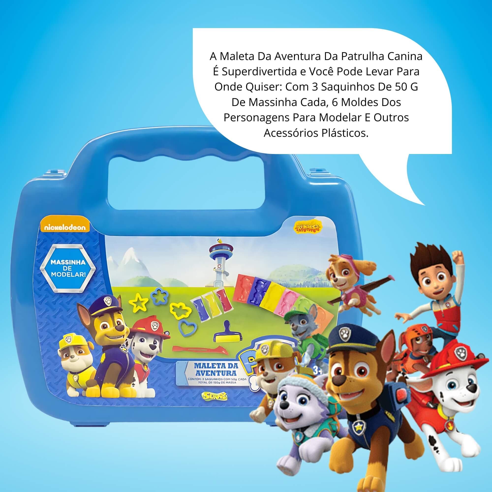 Brinquedo Infantil Massinha de Modelar Mini Maleta Patrulha Canina Sunny - 001356