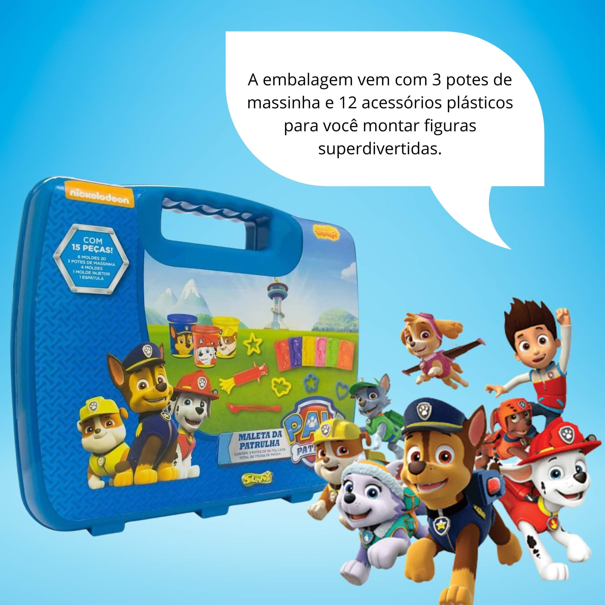 Brinquedo Infantil Massinha de Modelar Maleta da Patrulha Canina Sunny - 001358