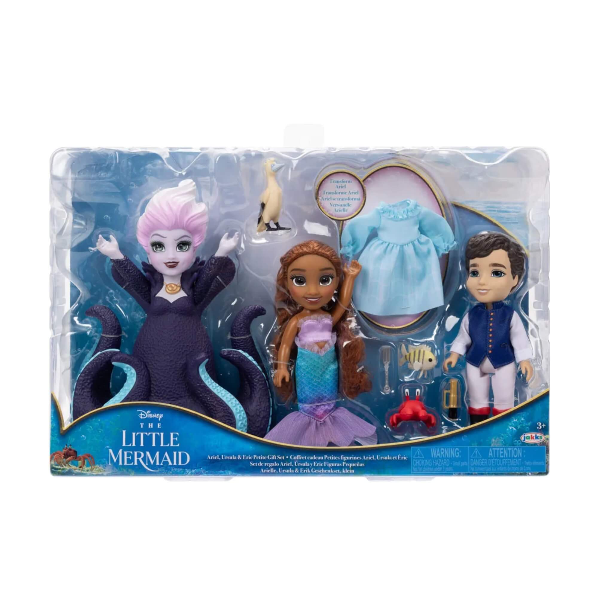 Brinquedo Infantil A Pequena Sereia Set de Bonecas com Ariel, Ursula e Eric Sunny - 003908