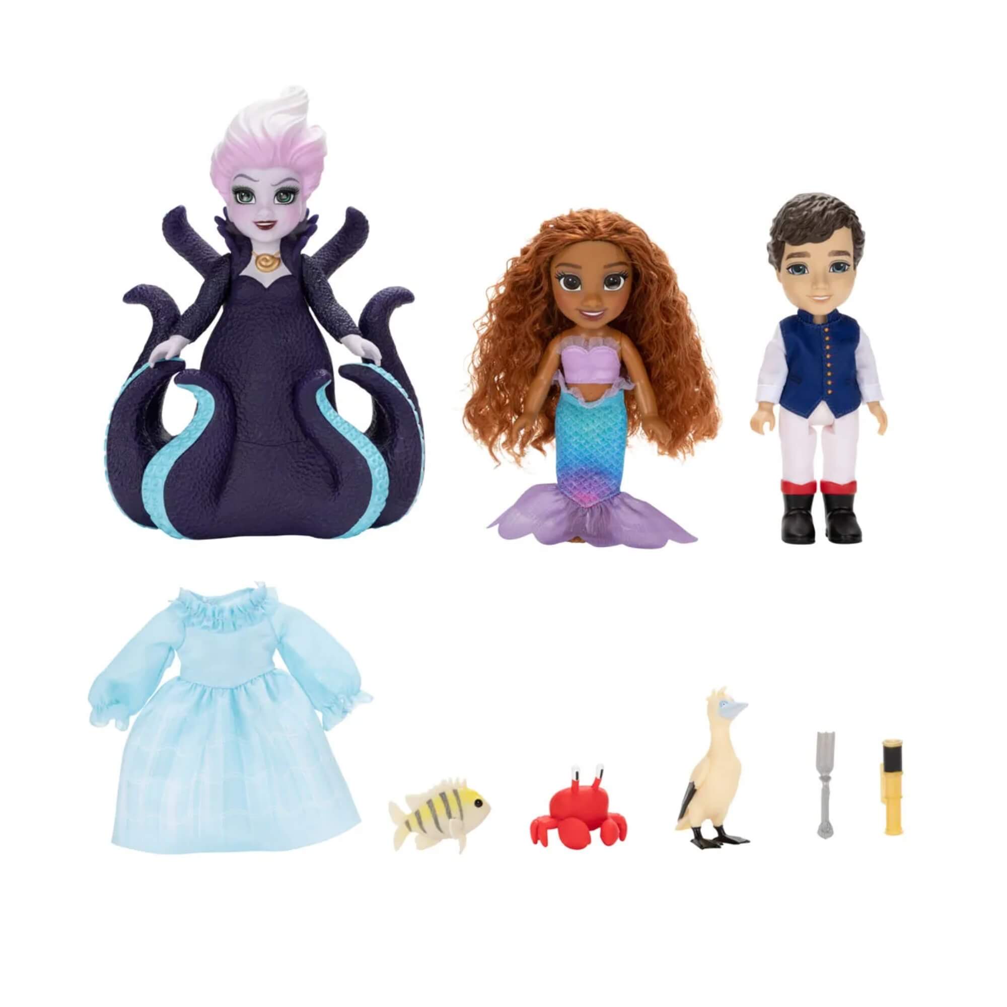 Brinquedo Infantil A Pequena Sereia Set de Bonecas com Ariel, Ursula e Eric Sunny - 003908