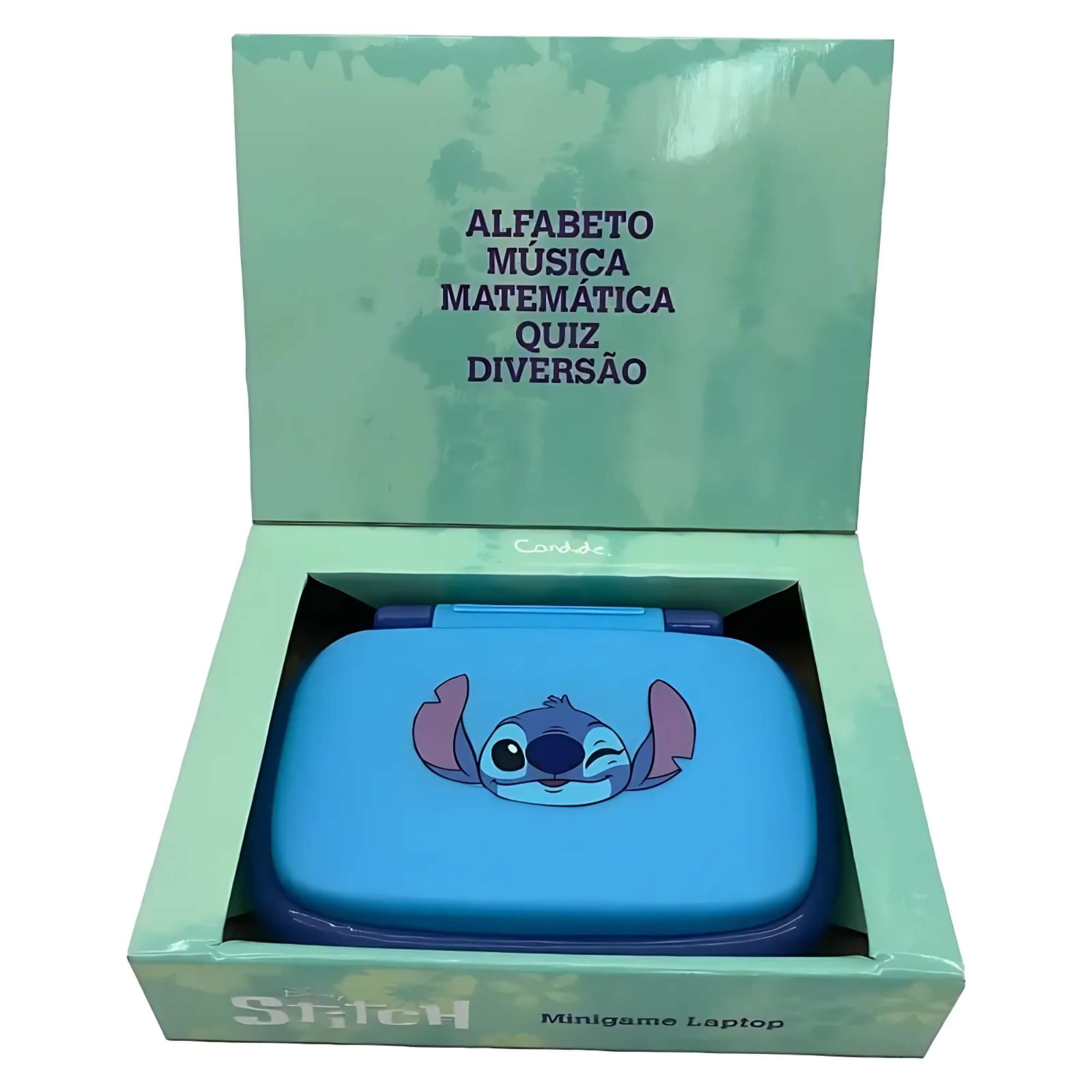 Laptop Infantil Educativo com Tela Incorporada Disney Stitch Bilíngue Candide - 3212