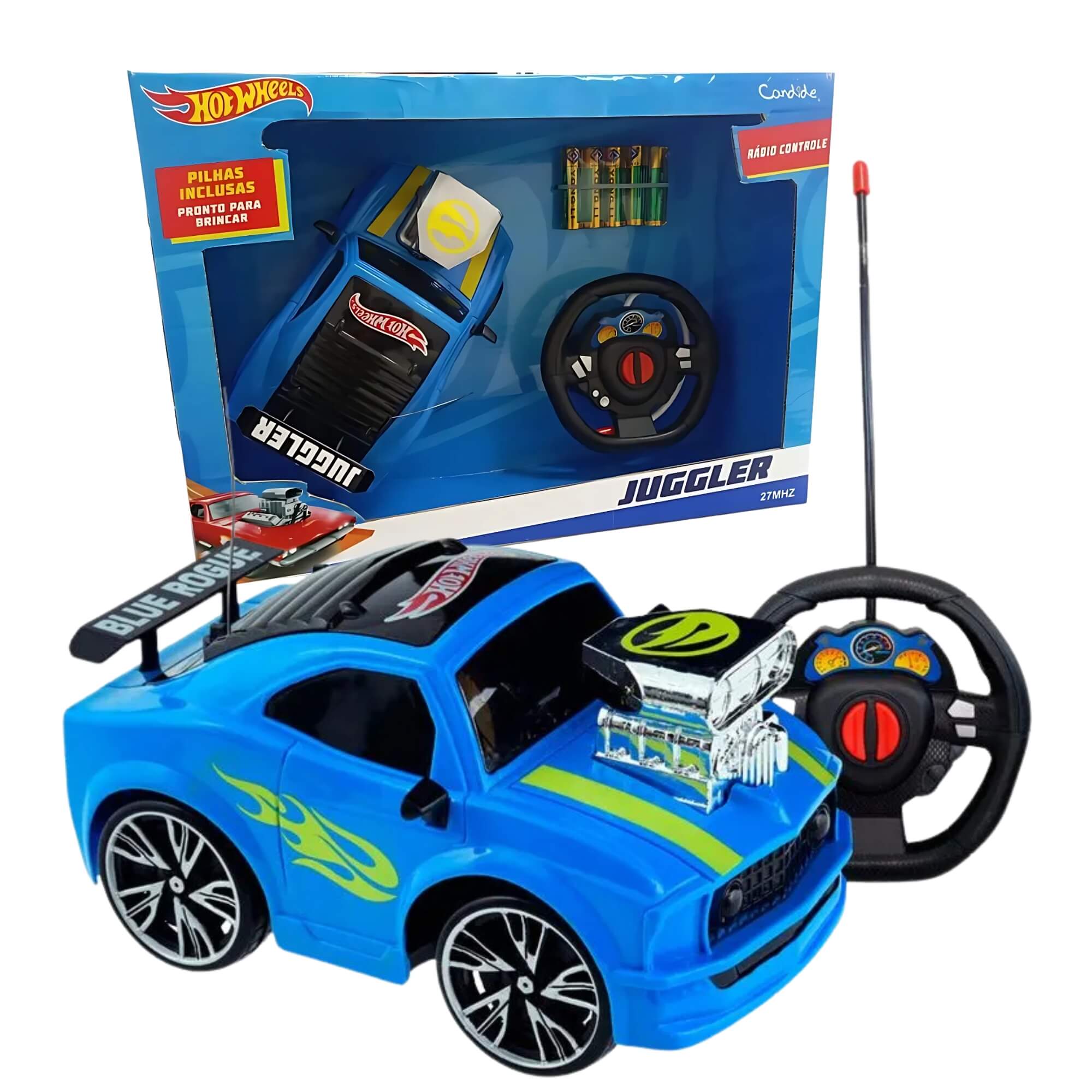 Carrinho de Controle Remoto Infantil Hot Wheels Juggler com Pilhas Inclusas Candide - 45003