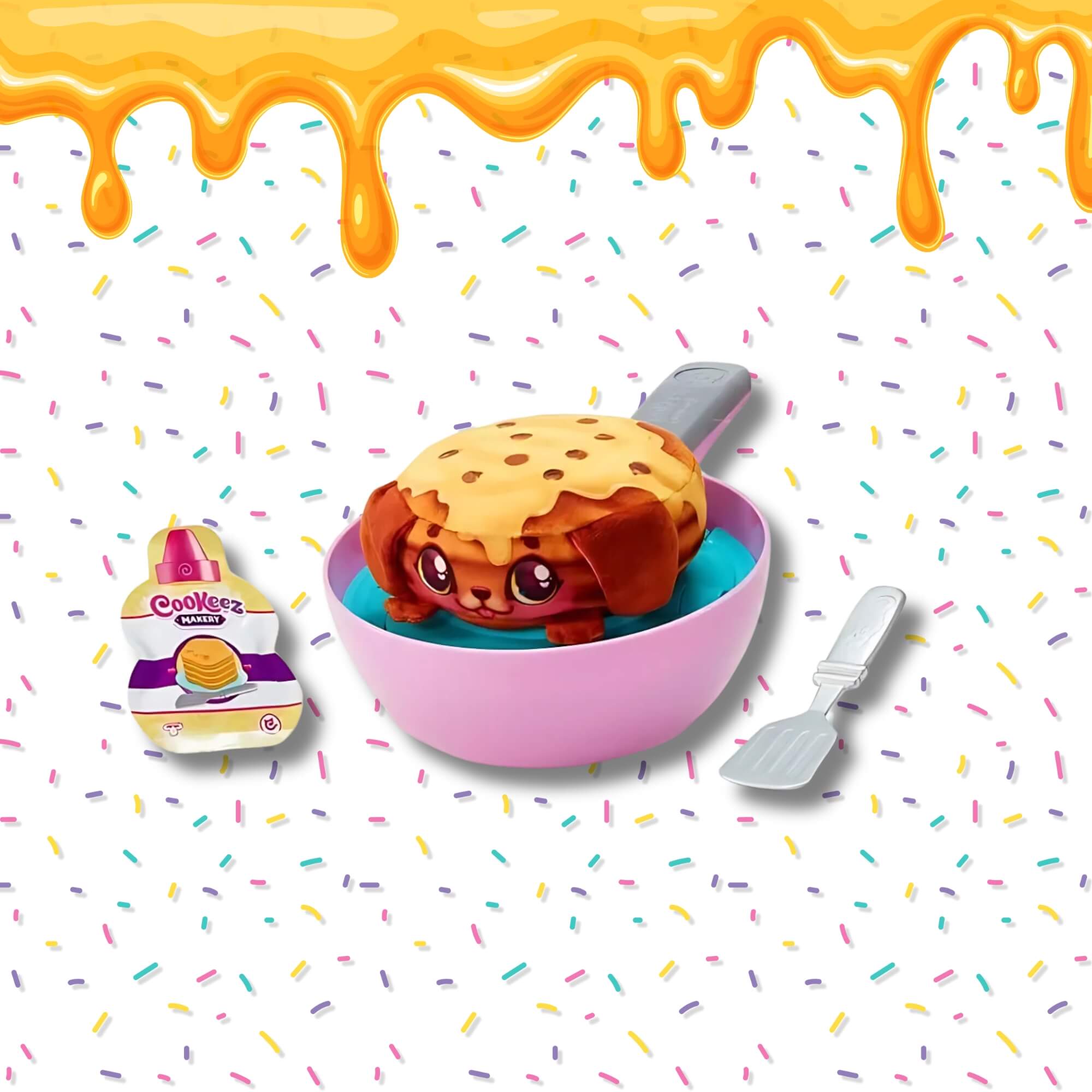 Pelúcia Panqueca Frigideira Cookeez Makery Pancake Treatz 1 Unidade Surpresa Candide - 4351
