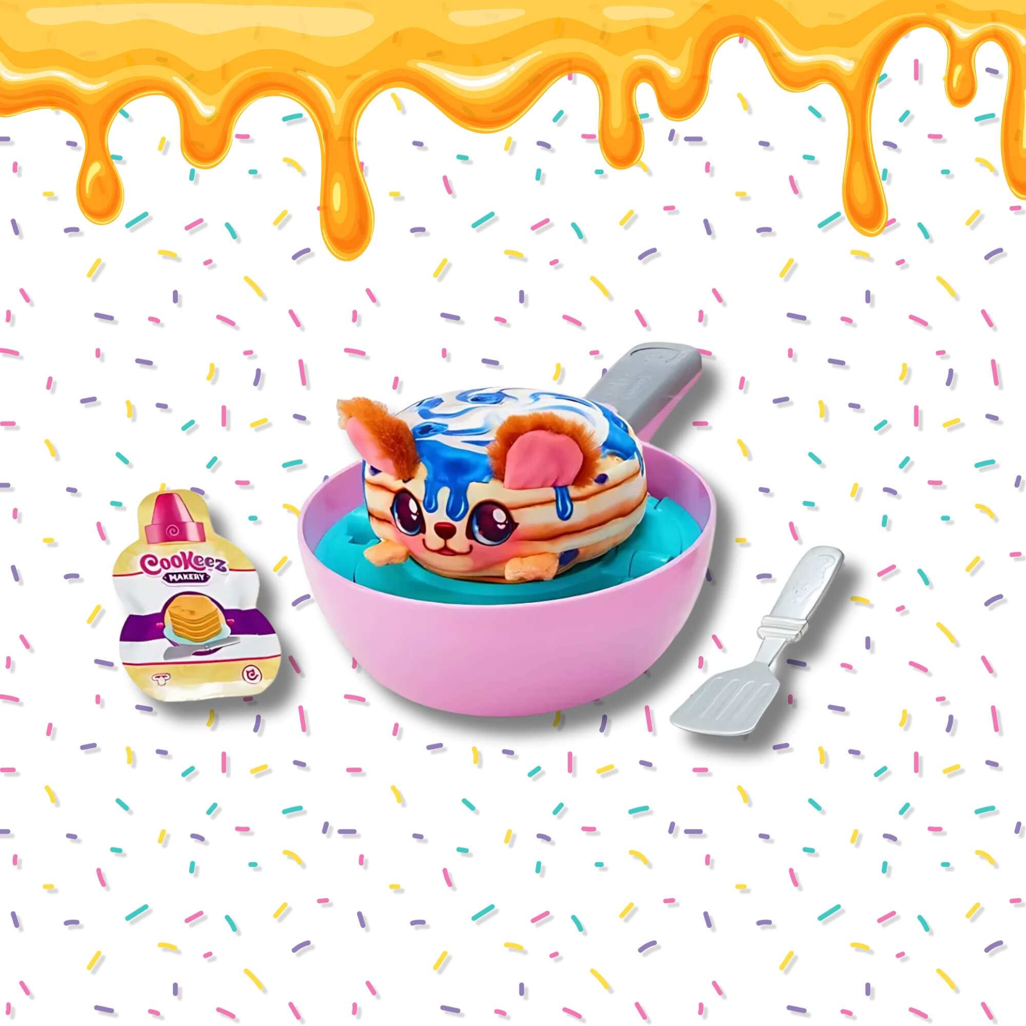 Pelúcia Panqueca Frigideira Cookeez Makery Pancake Treatz 1 Unidade Surpresa Candide - 4351