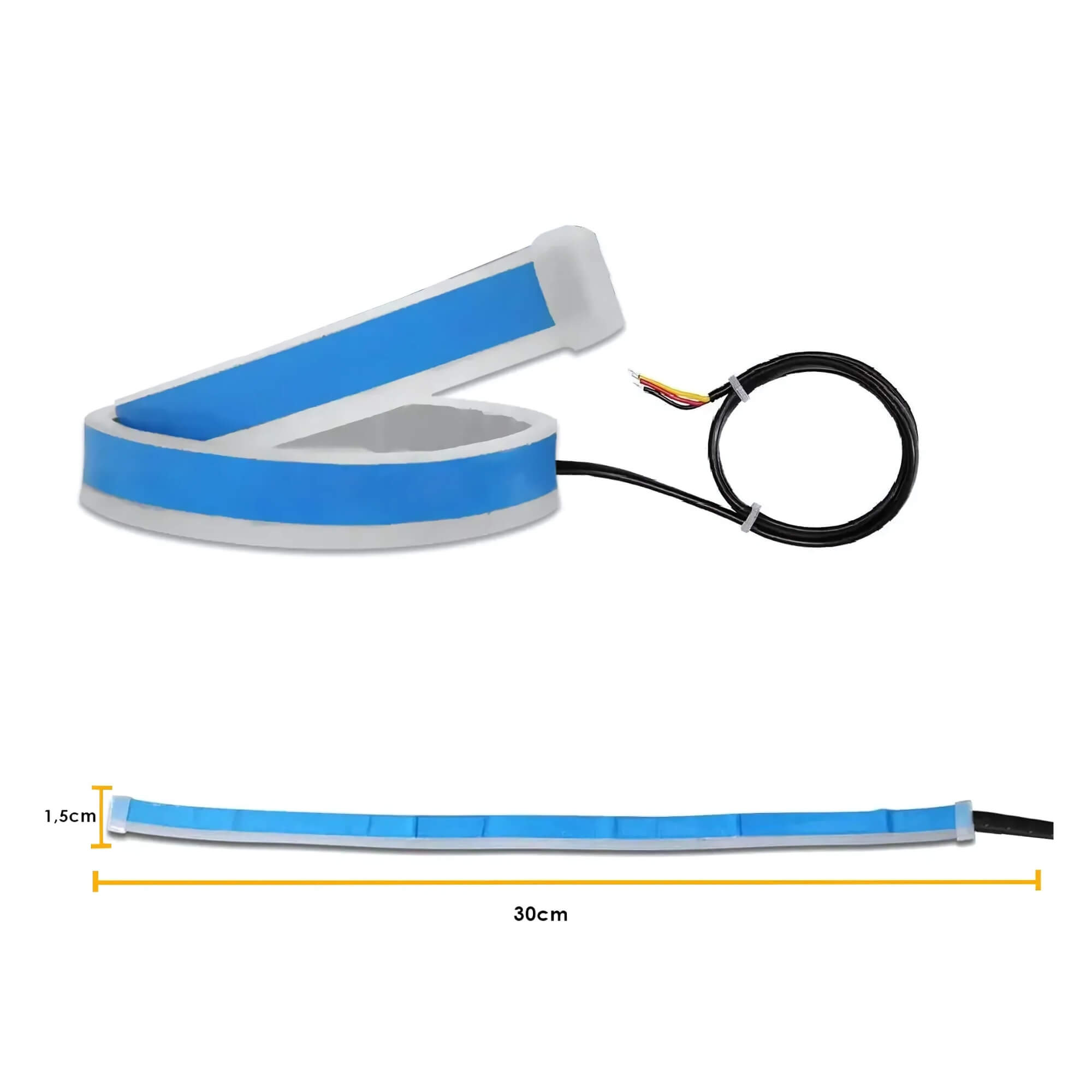 Fita LED Automotiva Branca / Âmbar DRL c/ Função Seta 30cm 12V JR8 - JH0FILED30