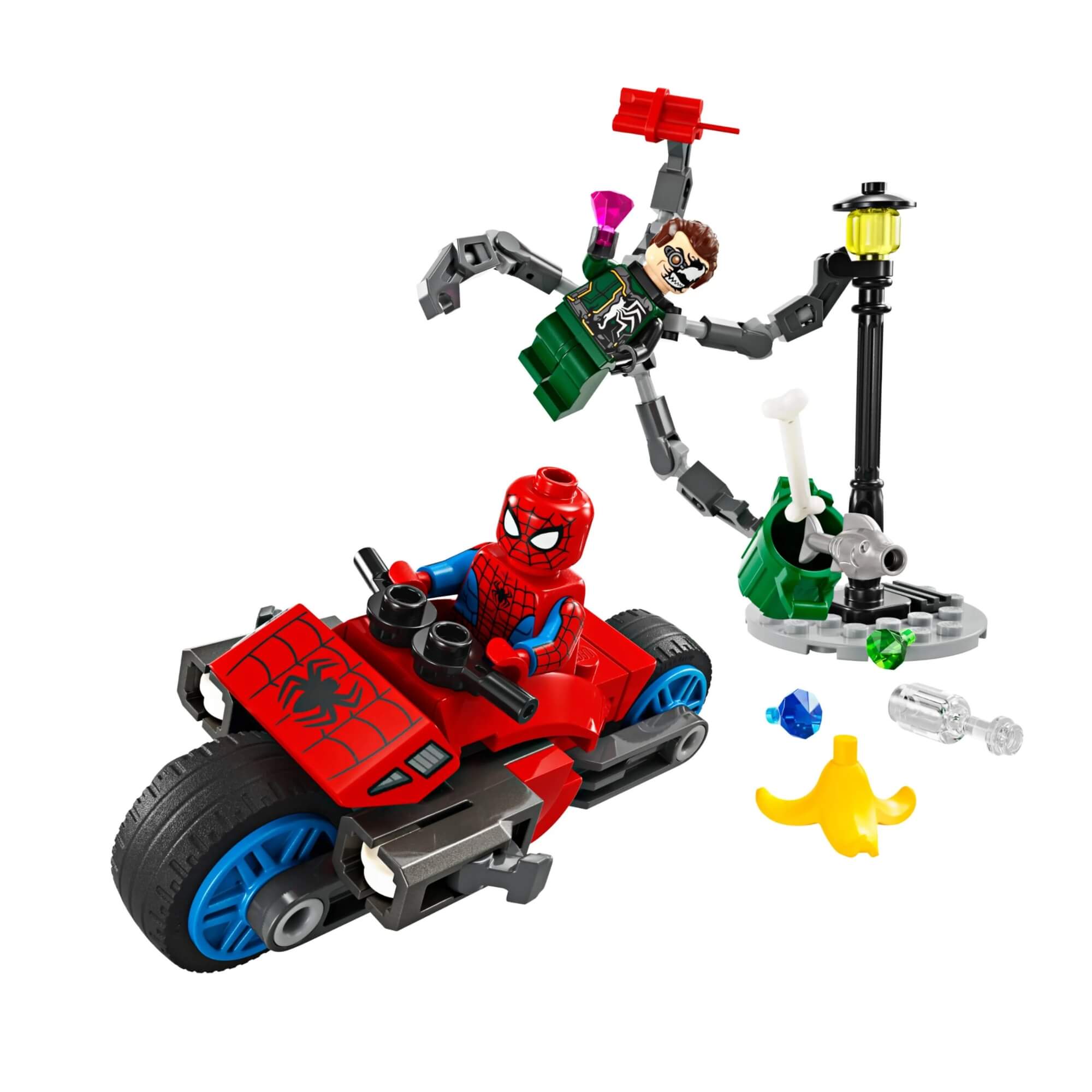 LEGO Marvel Homem-Aranha vs. Doutor Octopus Perseguição de Motocicleta - 4111176275