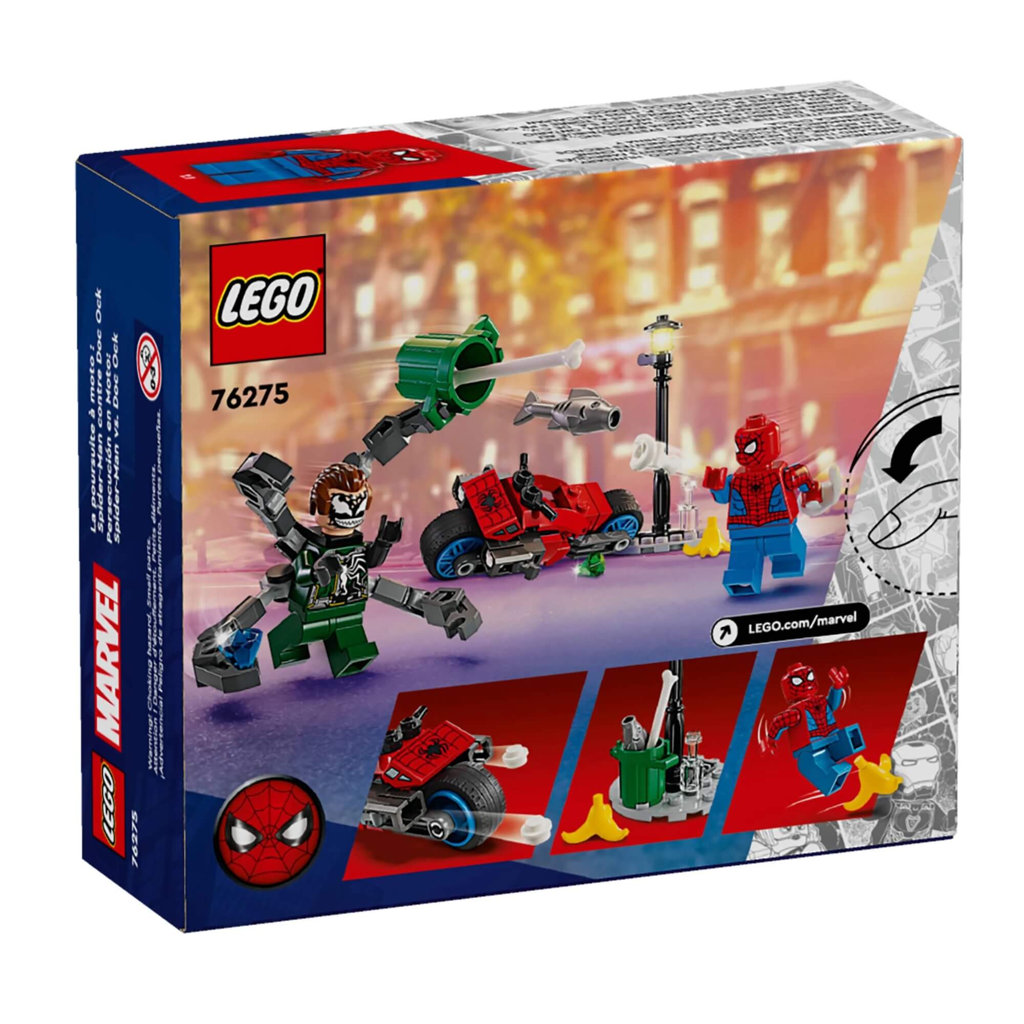LEGO Marvel Homem-Aranha vs. Doutor Octopus Perseguição de Motocicleta - 4111176275