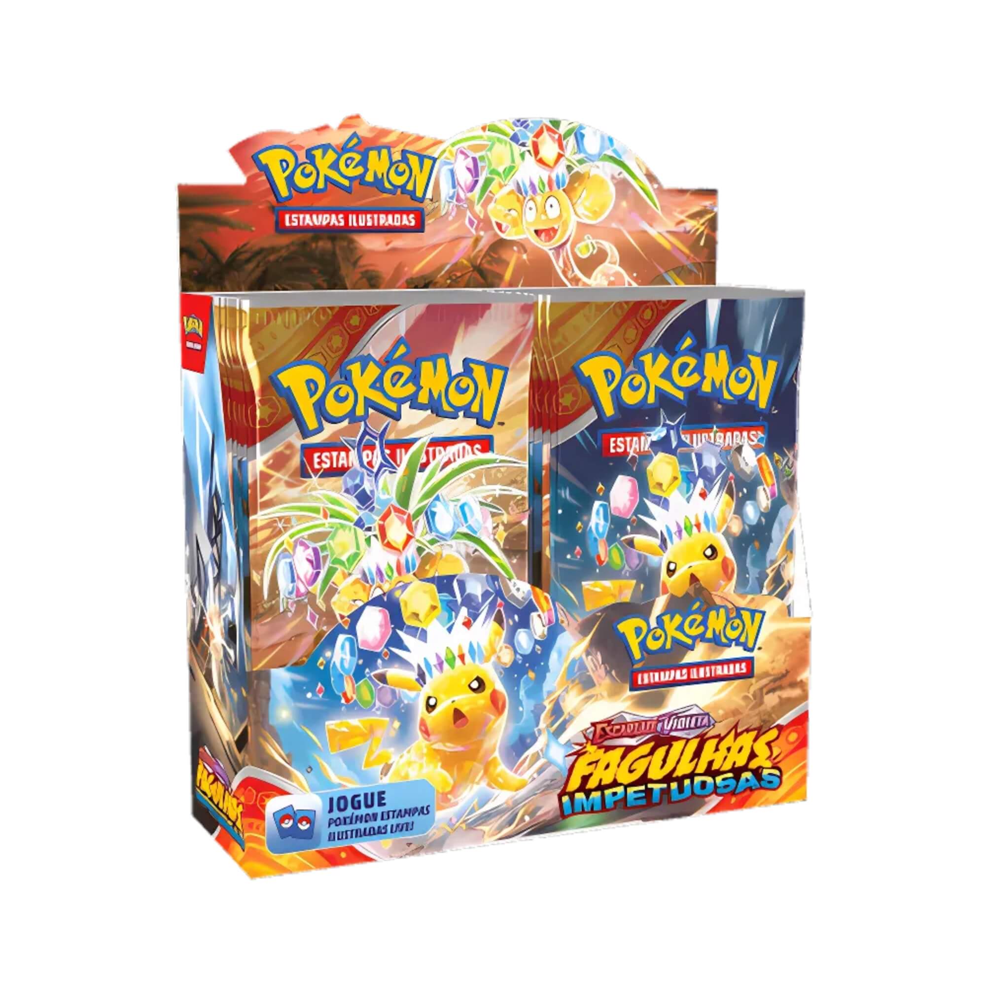 Box Display Pokémon TCG Escarlate e Violeta 8 Fagulhas Impetuosas Copag - 35036