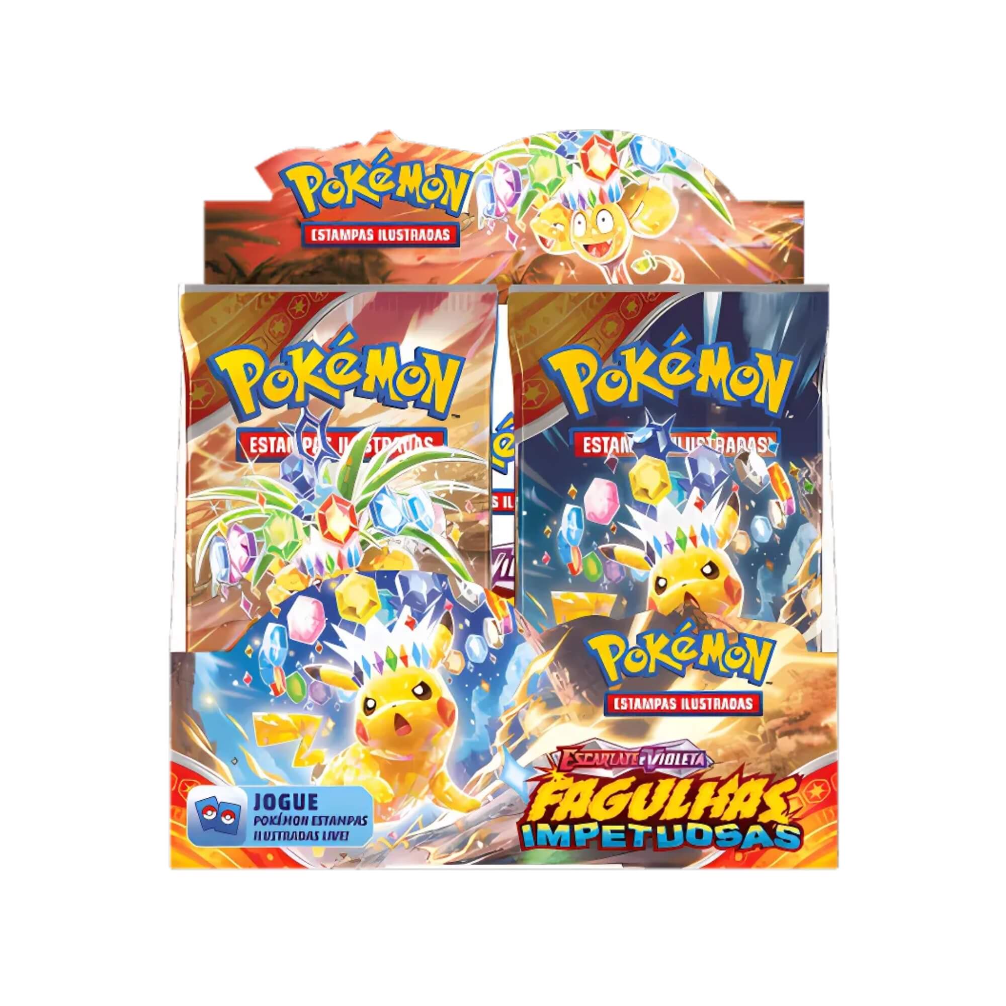 Box Display Pokémon TCG Escarlate e Violeta 8 Fagulhas Impetuosas Copag - 35036
