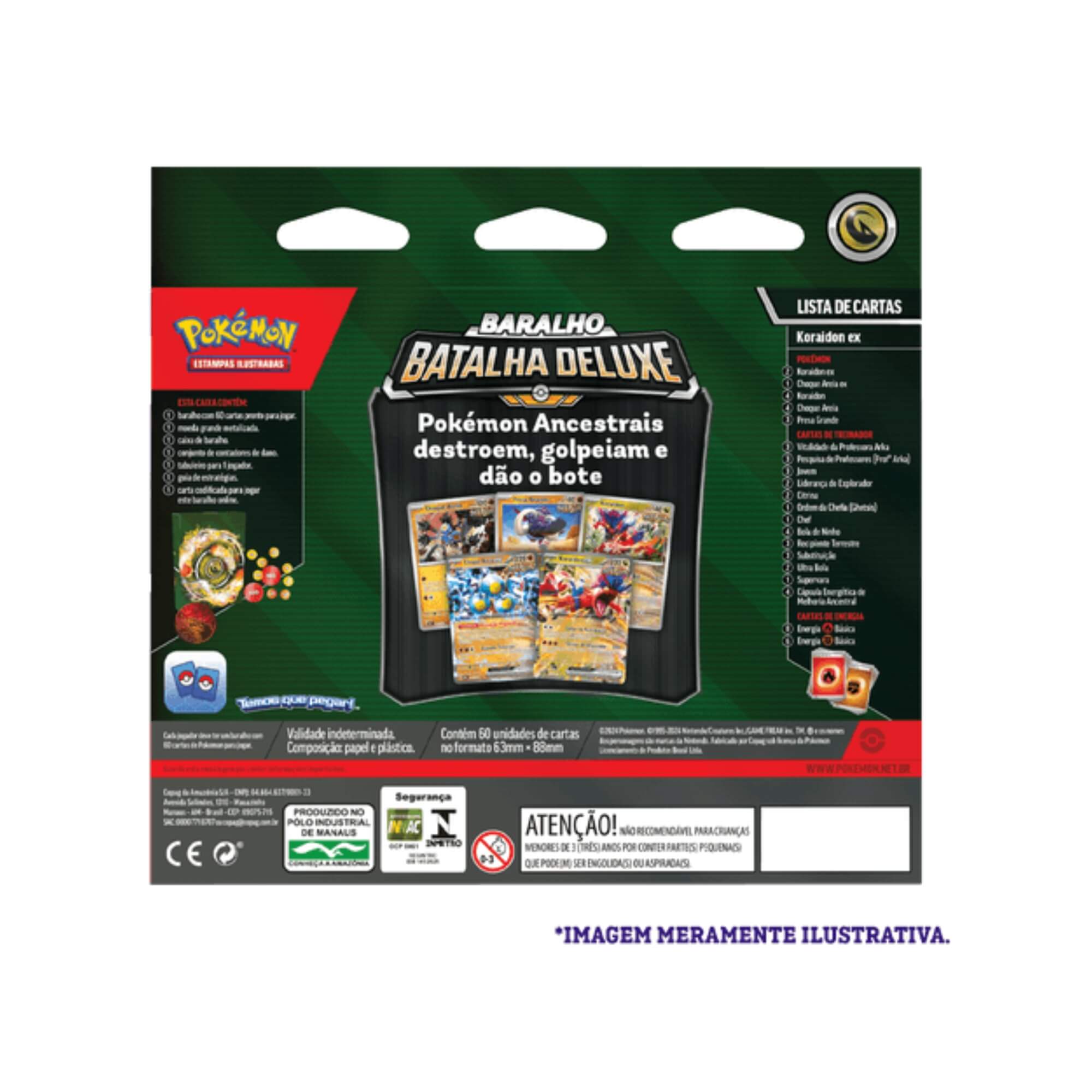 Pokemon 2x Decks de Batalha Deluxe TCG Miraidon e Koraidon Copag - 34684