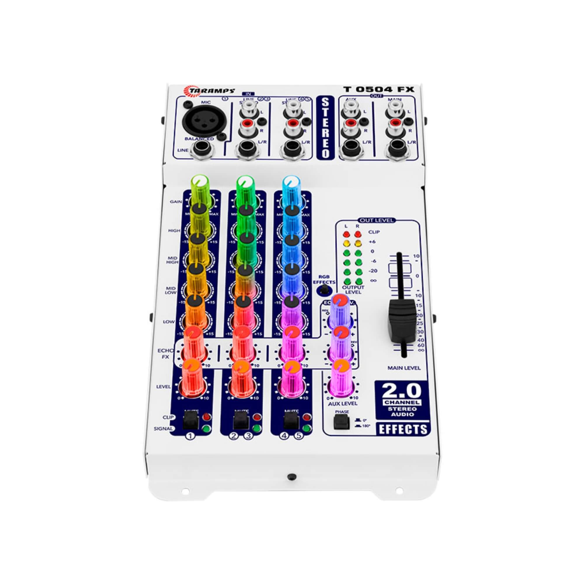 Mesa de Som Stereo T 0504 FX Multicolor 5 Canais Taramps - 902104