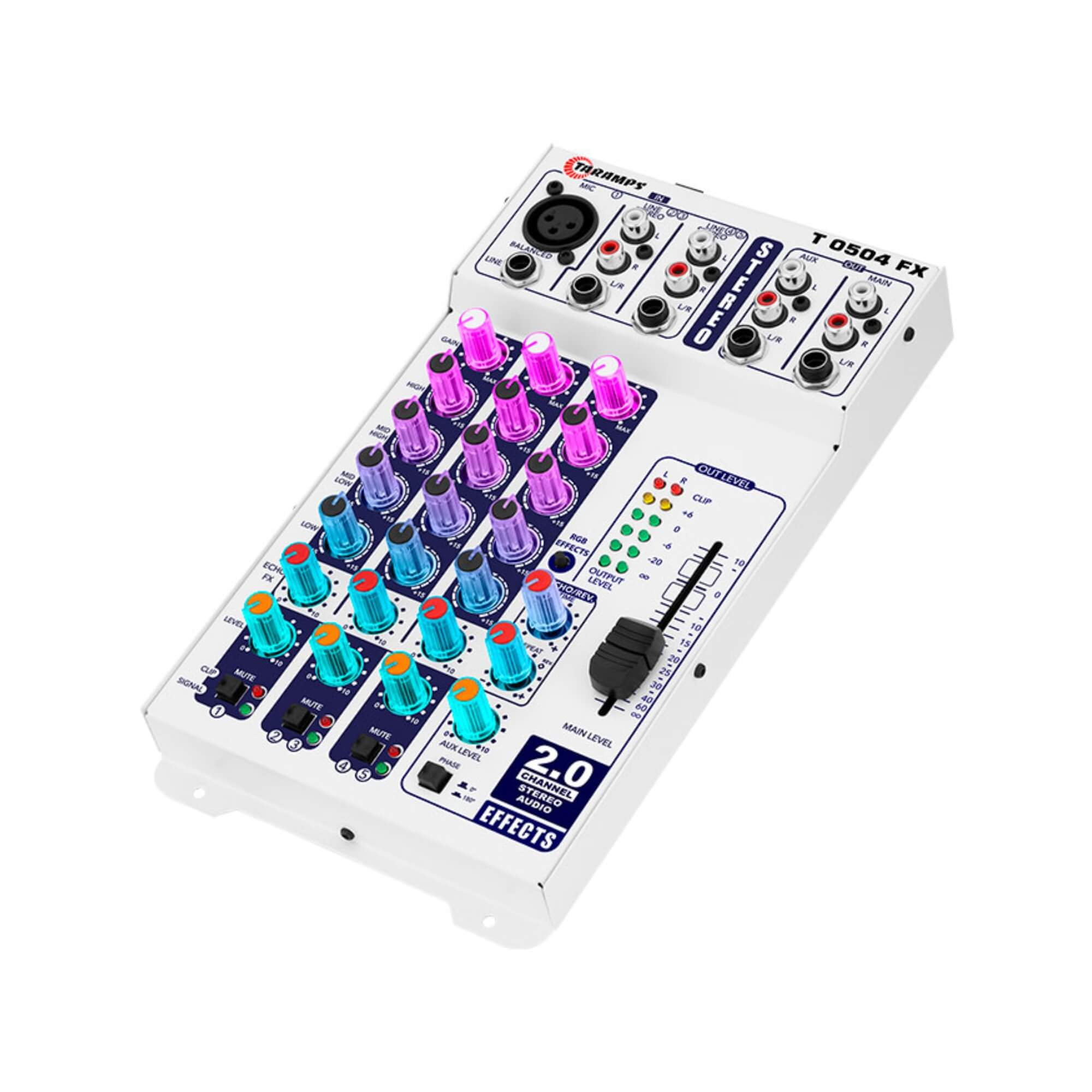 Mesa de Som Stereo T 0504 FX Multicolor 5 Canais Taramps - 902104
