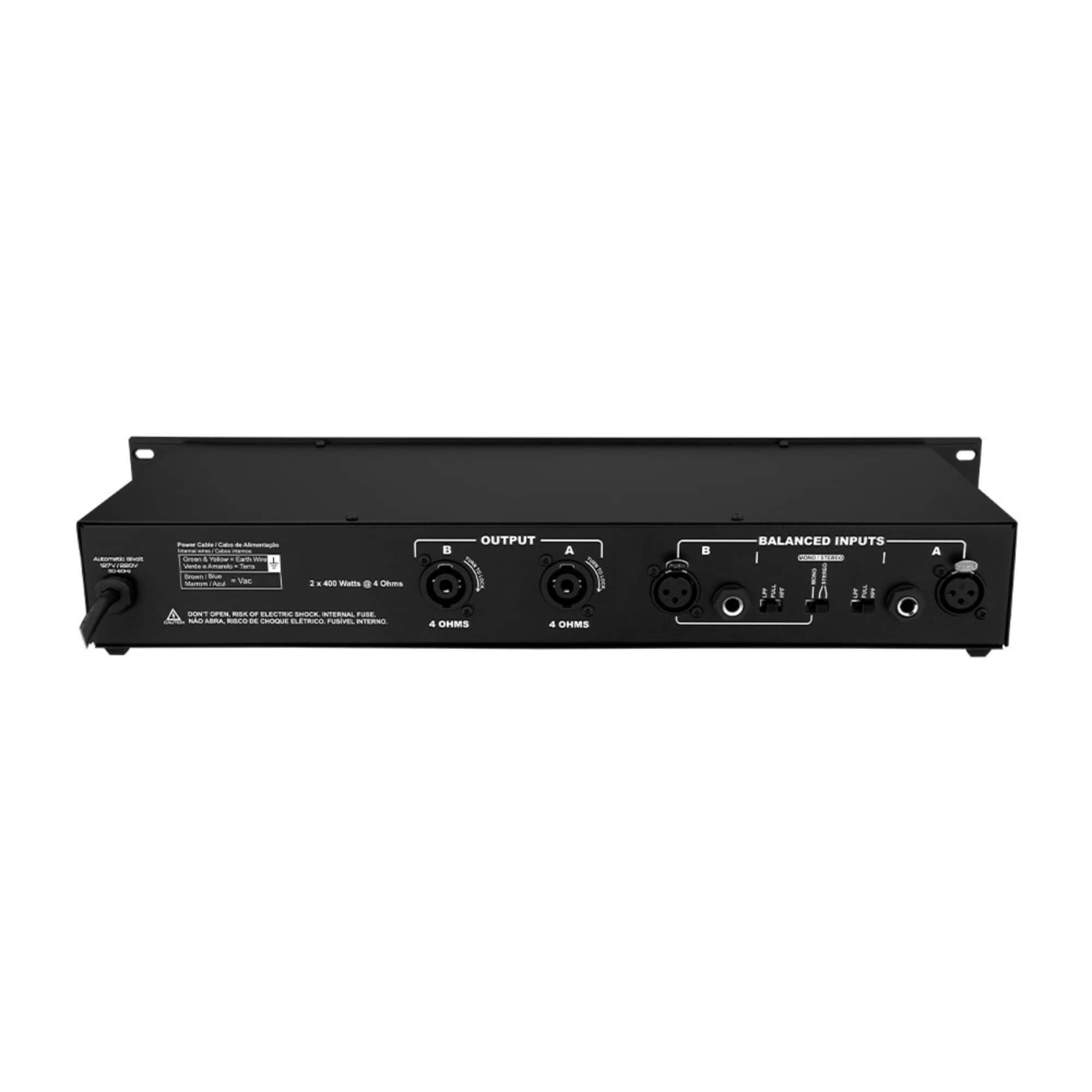 Amplificador Profissional 2 x 400 Watts 4 Ohms 800 Watts RMS Taramps T2800 - 902119