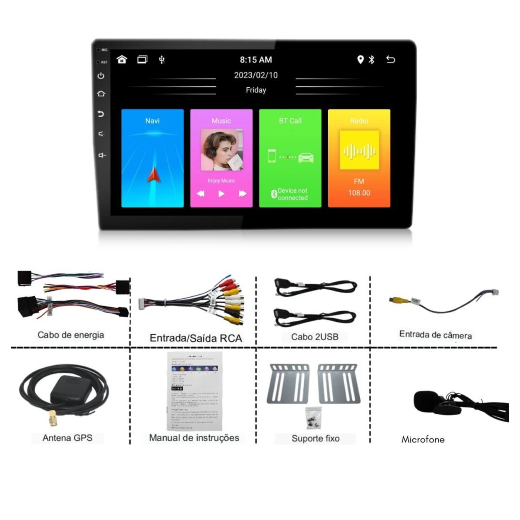 Central Multimídia Automotivo Universal Ultron Play 9" Quadcore 2 RAM 32GB Uppertech - 5299