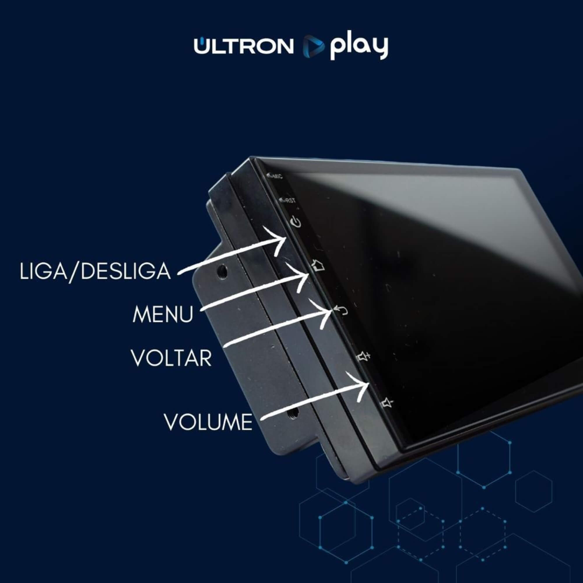 Central Multimídia Automotivo Universal Ultron Play 7" Quadcore 2 RAM 32GB Uppertech - 5298