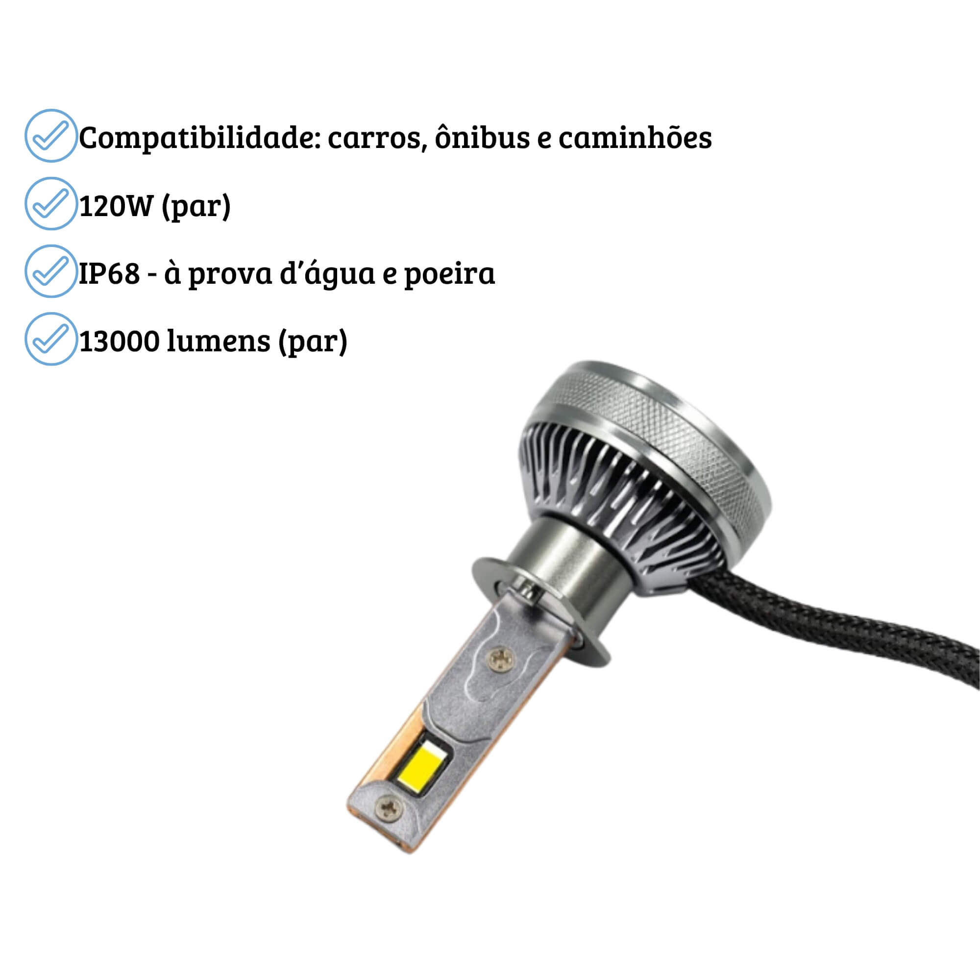 Par de Lâmpada LED Automotiva Ultra Extreme White H1 Uppertech - 4948