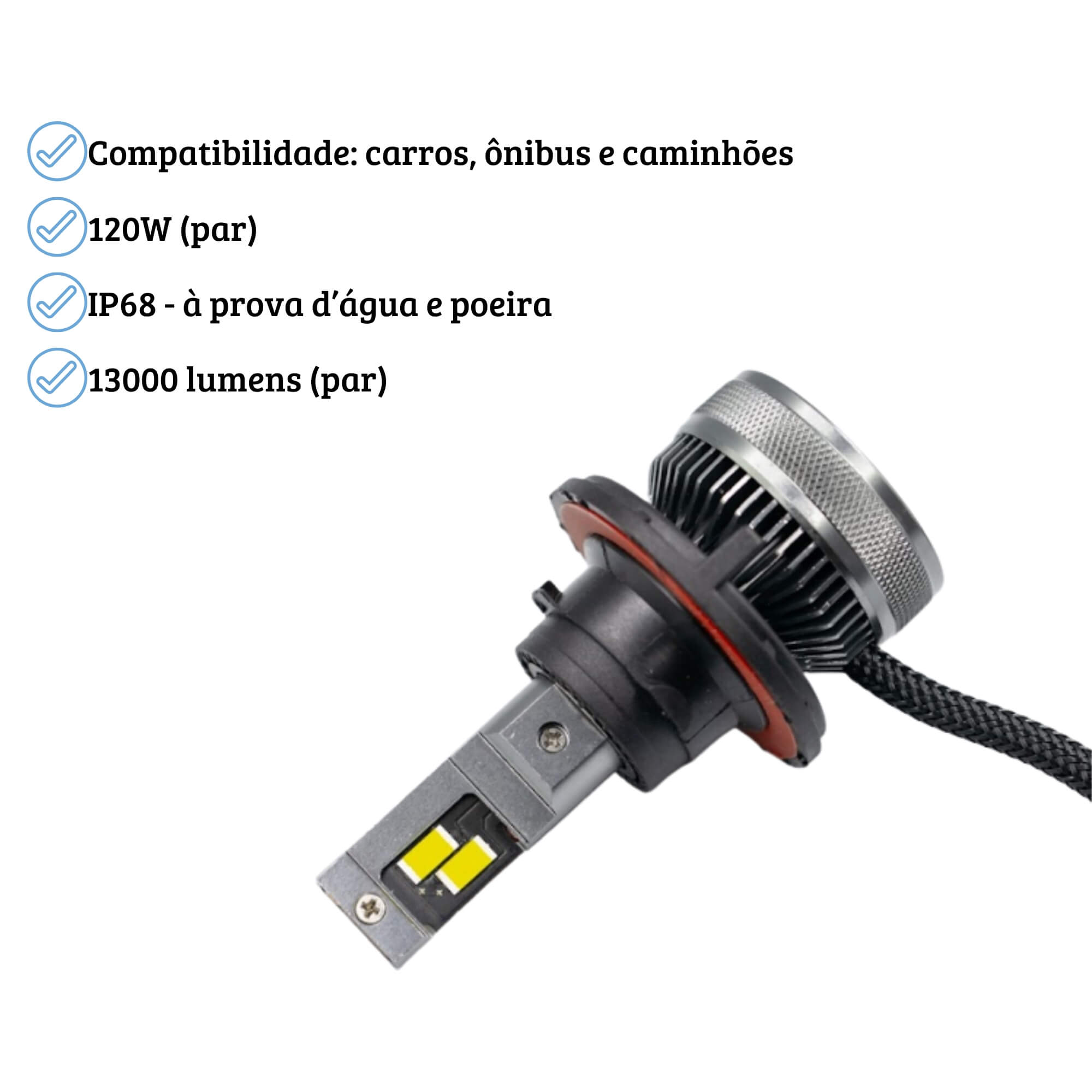 Par de Lâmpada LED Automotiva Ultra Extreme White H13 Uppertech - 4951