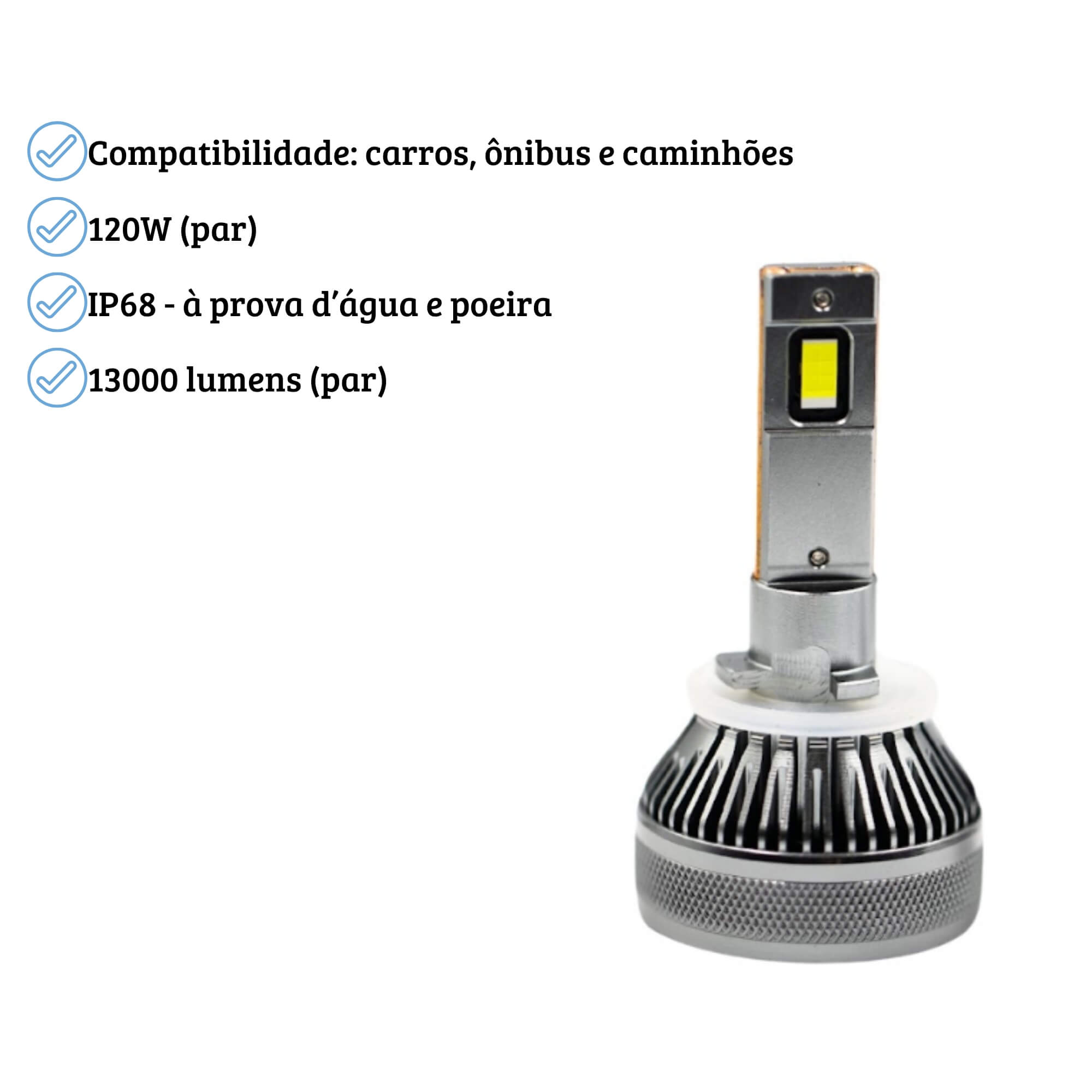 Par de Lâmpada LED Automotiva Ultra Extreme White H27 Uppertech - 4953