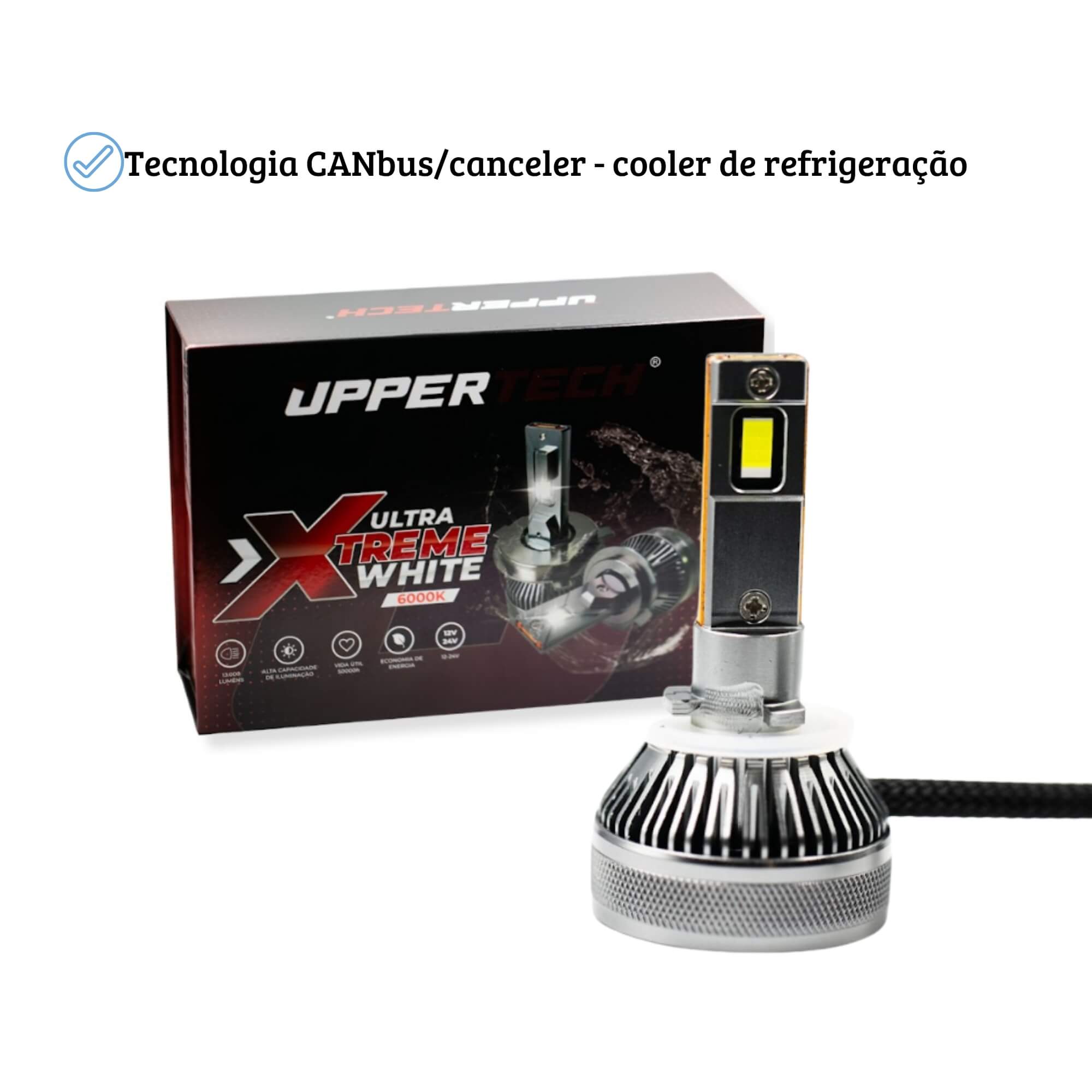 Par de Lâmpada LED Automotiva Ultra Extreme White H27 Uppertech - 4953