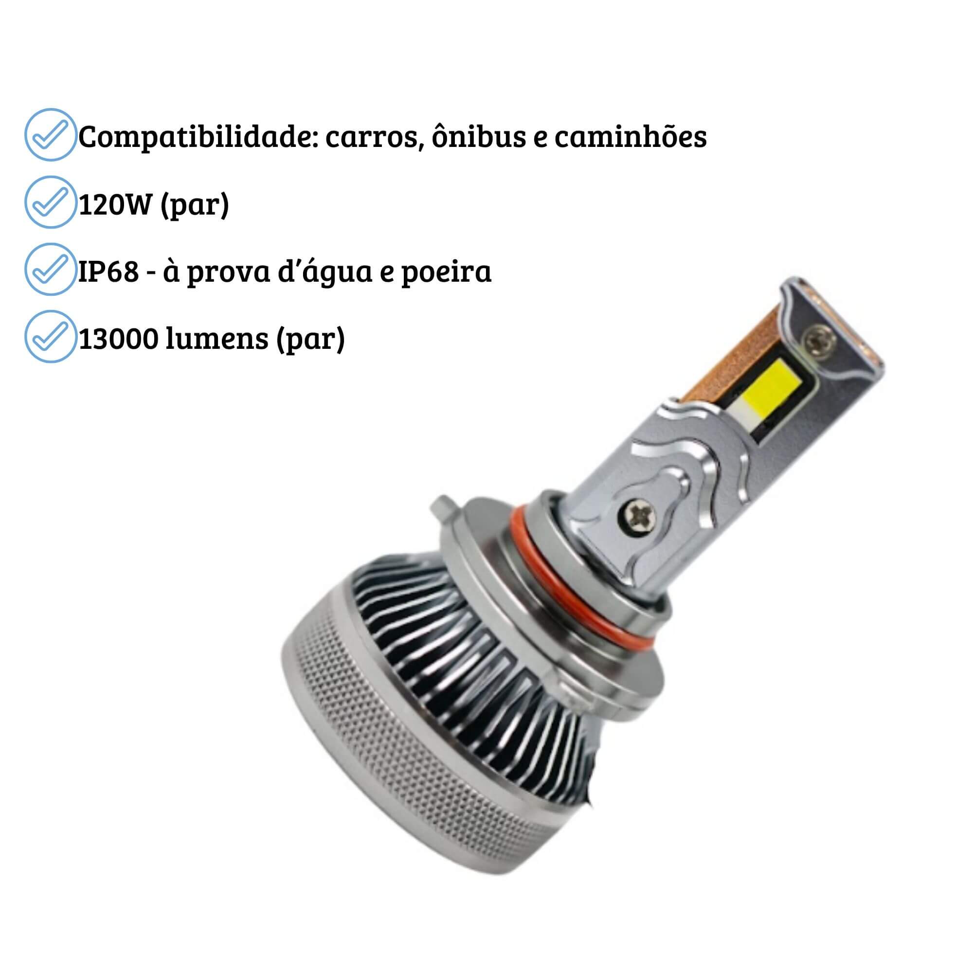 Par de Lâmpada LED Automotiva Ultra Extreme White HB3 Uppertech - 4955