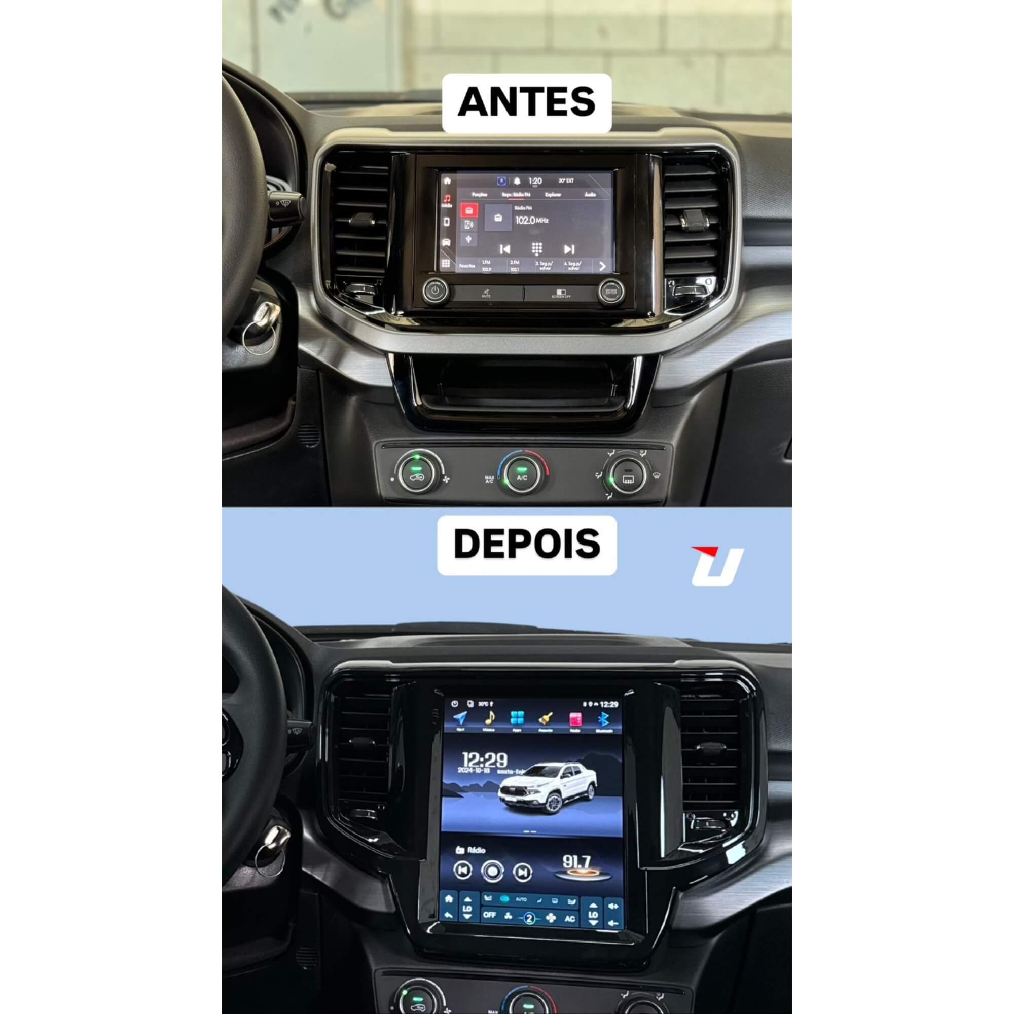 Central Multimídia Automotivo Vertical 9.7" Fiat Toro 2022/2025 2 RAM 32 GB Uppertech - 5846