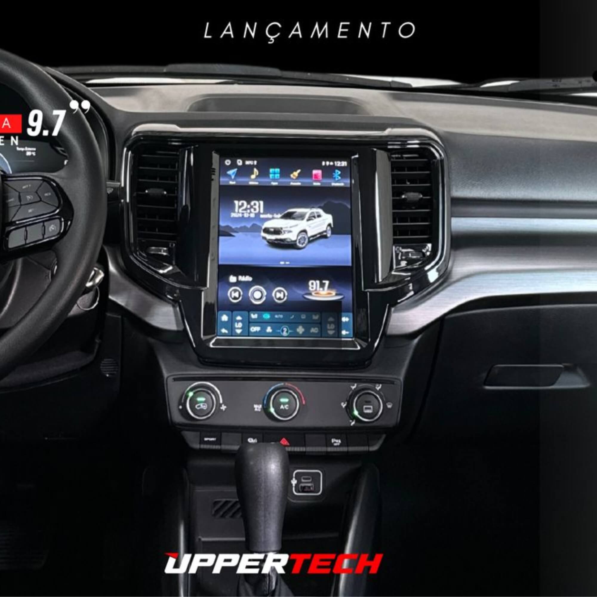 Central Multimídia Automotivo Vertical 9.7" Fiat Toro 2022/2025 2 RAM 32 GB Uppertech - 5846