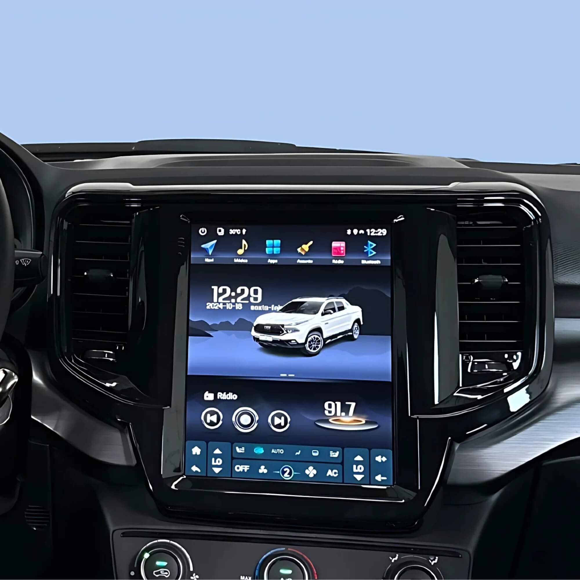 Central Multimídia Automotivo Vertical 9.7" Fiat Toro 2022/2025 2 RAM 32 GB Uppertech - 5846