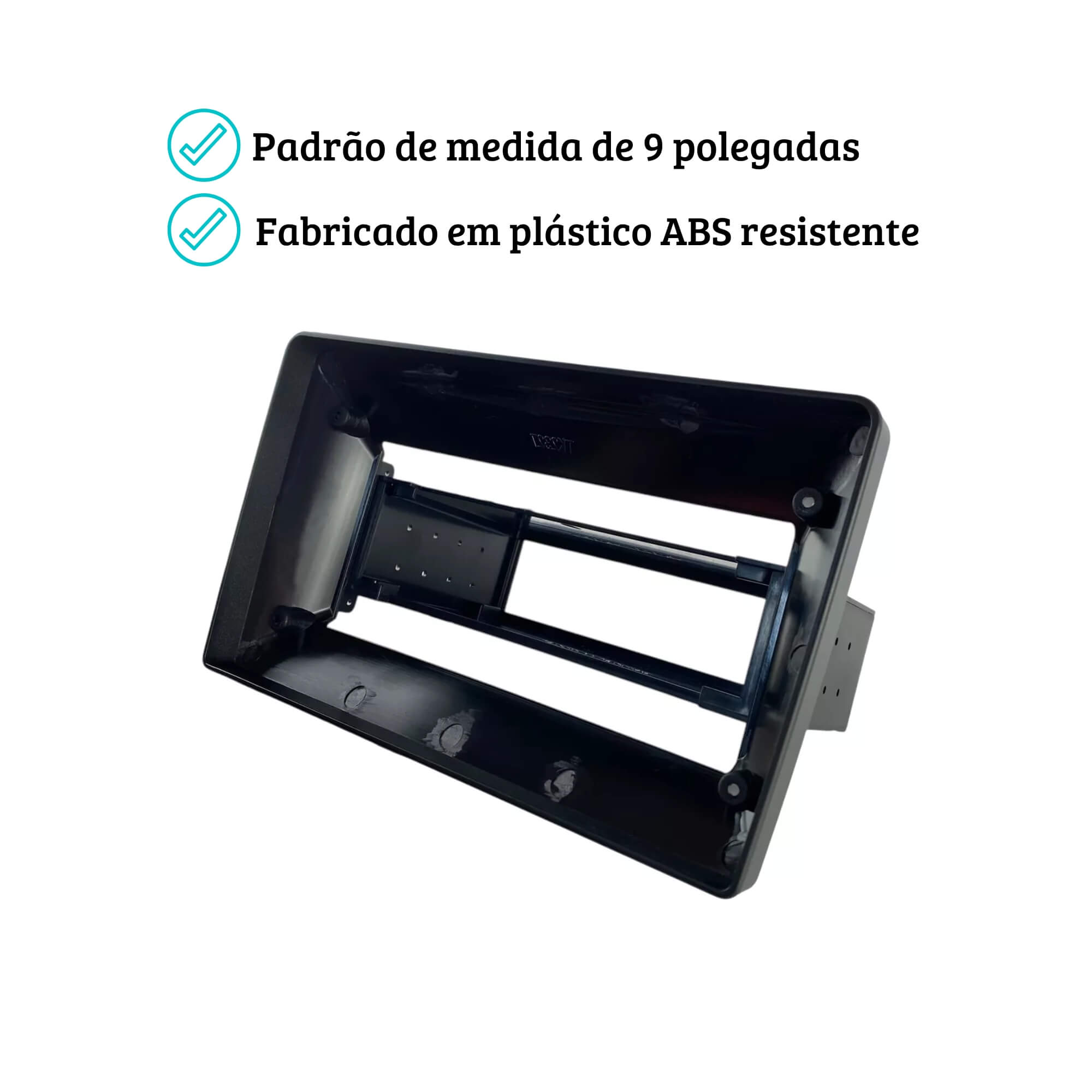 Moldura Universal Automotiva p/ Central Multimídia 9" Traseira 1DIN Cor Preto Uppertech - 5829