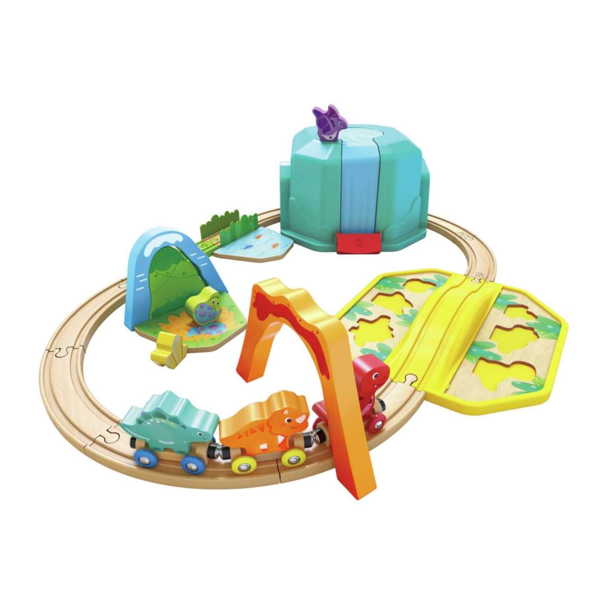 Brinquedo Infantil Ferrovia do Dinossauro 27 Peças Hape Xalingo - 98332